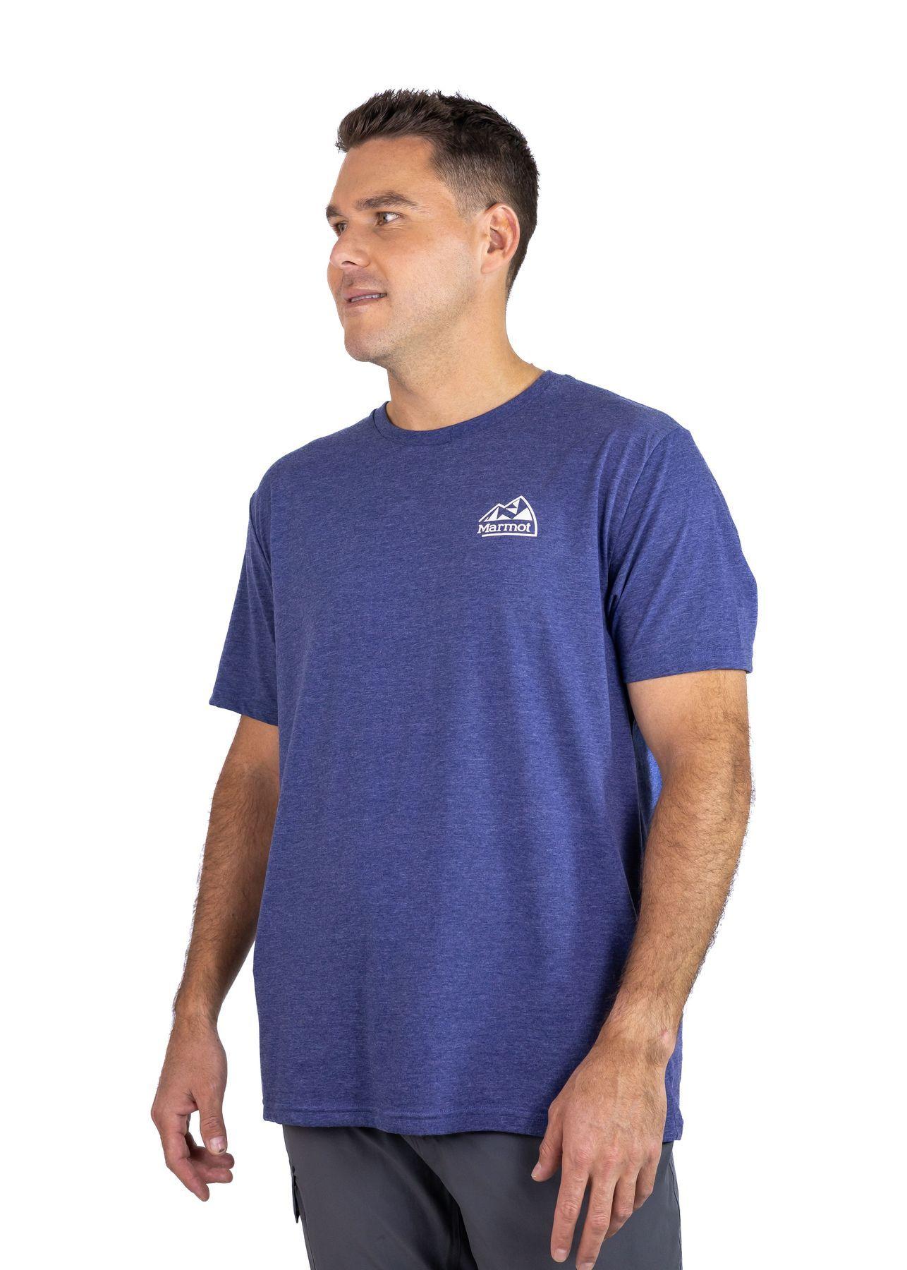 Polera Marmot Hombre Retro Logo Azul V25-1