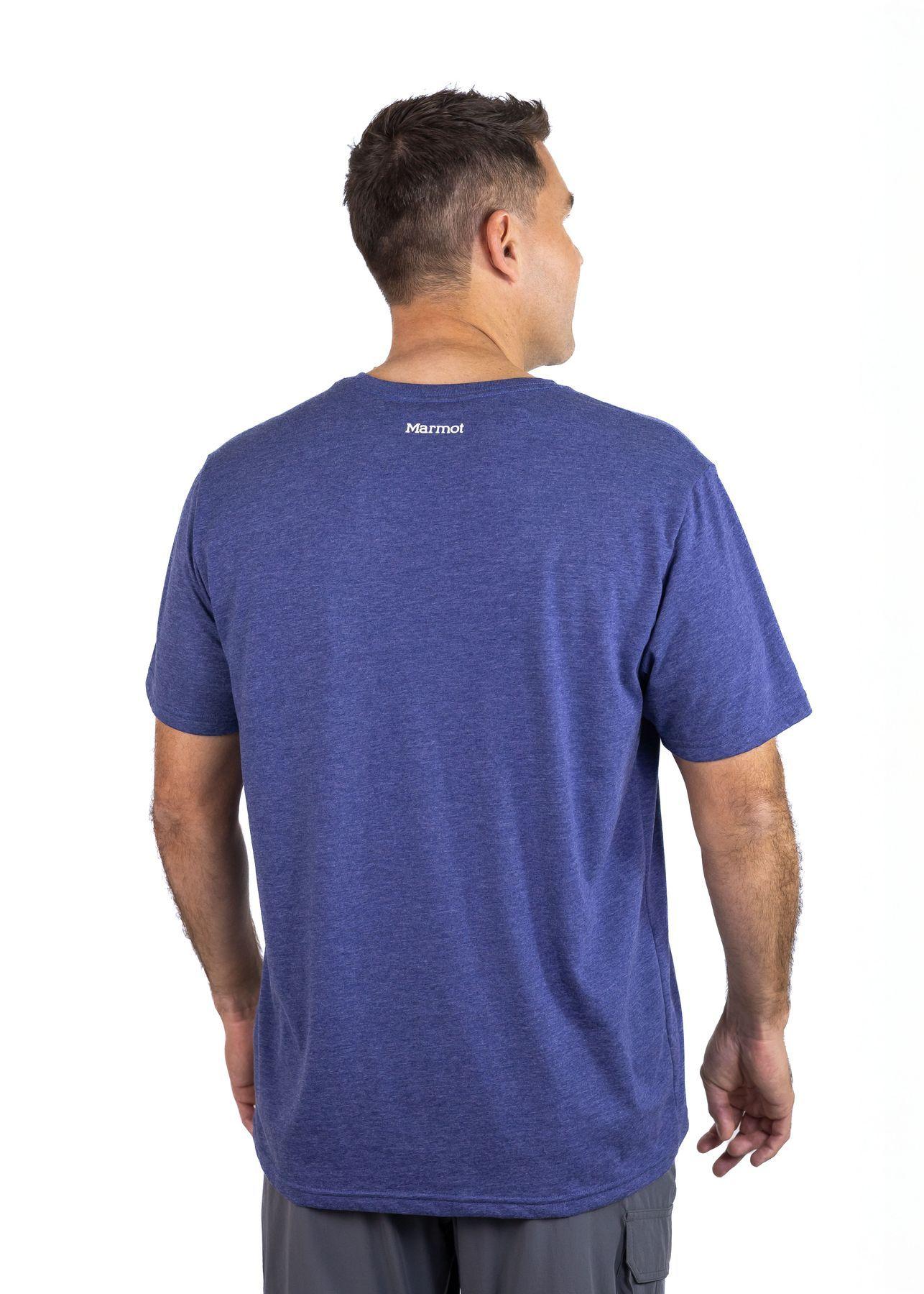 Polera Marmot Hombre Retro Logo Azul V25-2