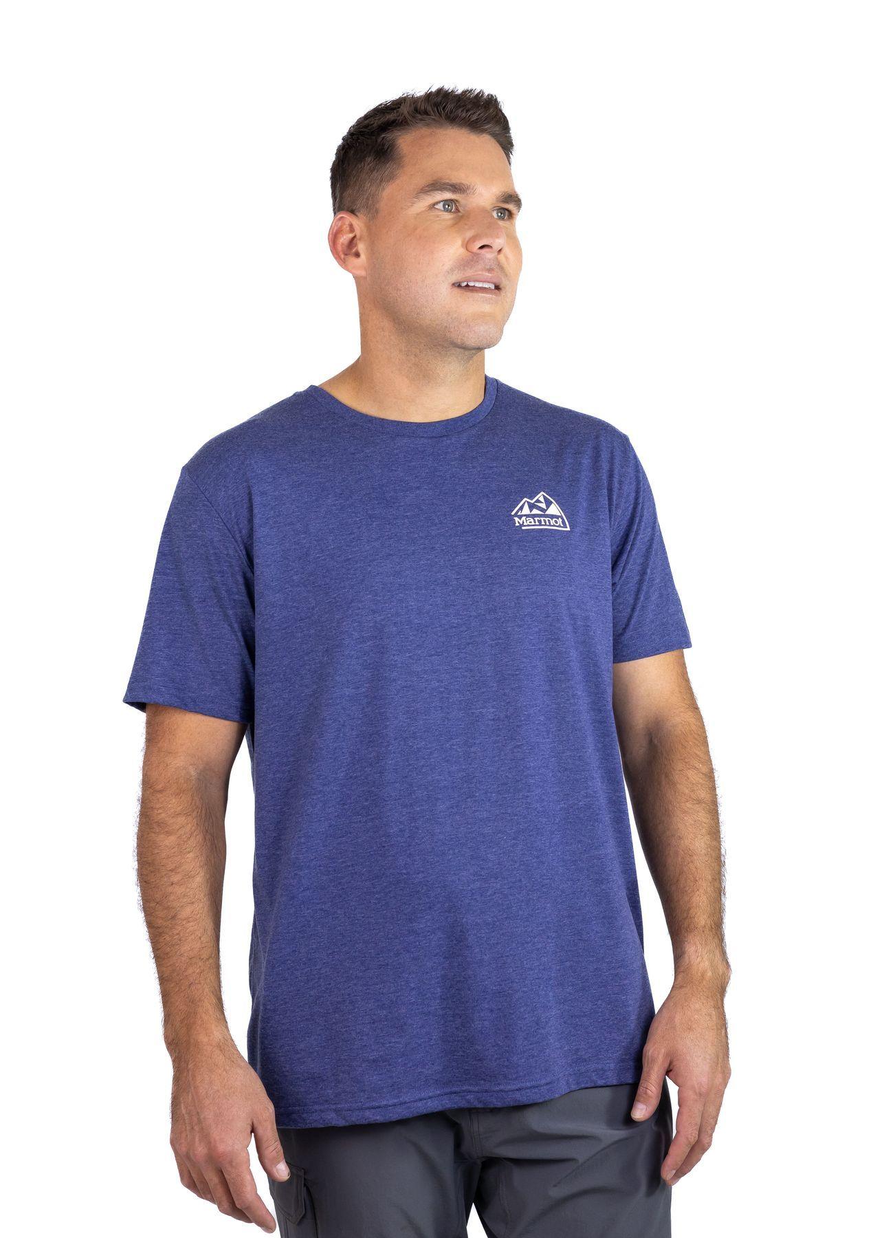 Polera Marmot Hombre Retro Logo Azul V25-3