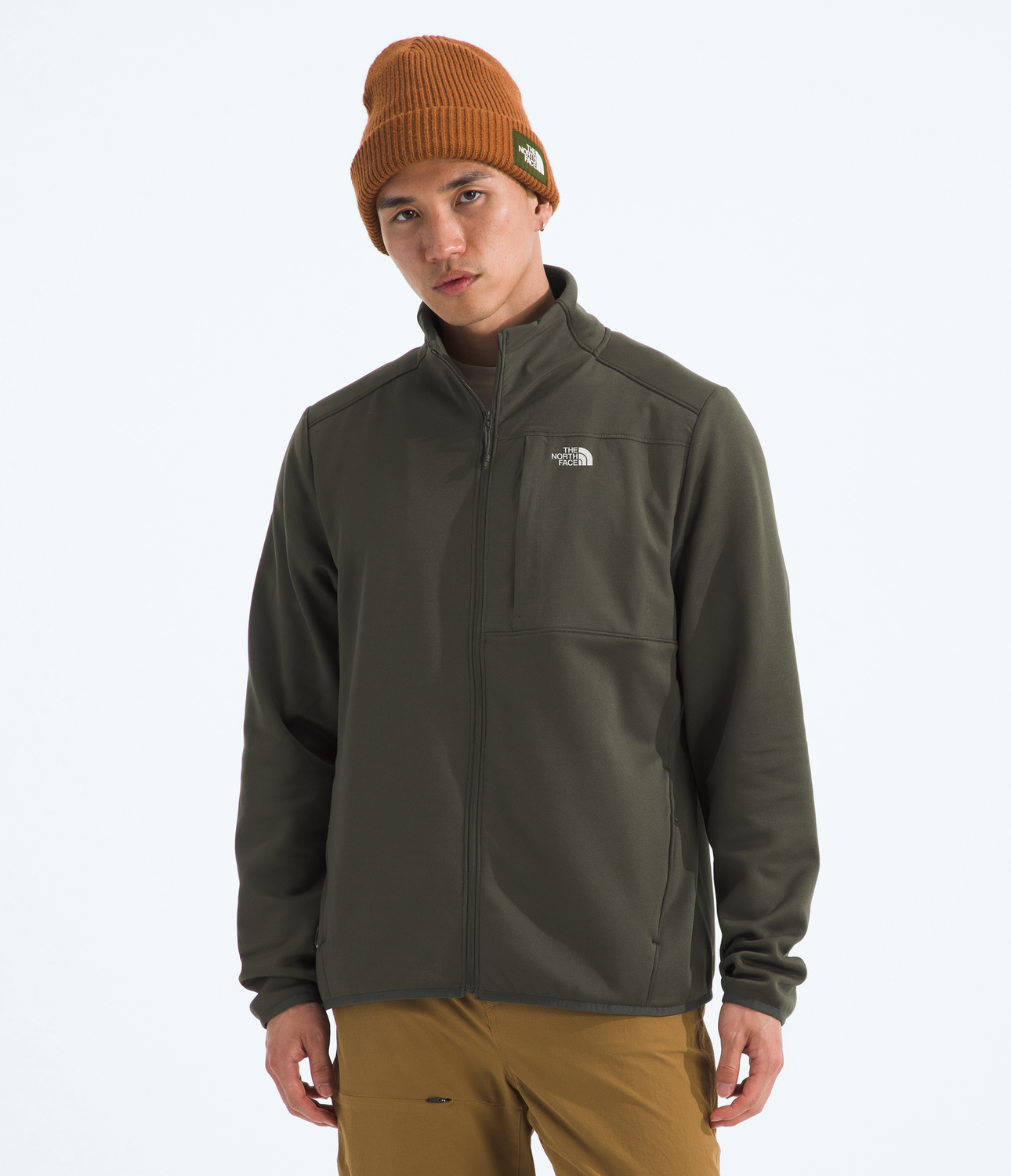 Polar Tnf Performance Fleece Full Zip Jacket Hombre Verde Oscuro-0