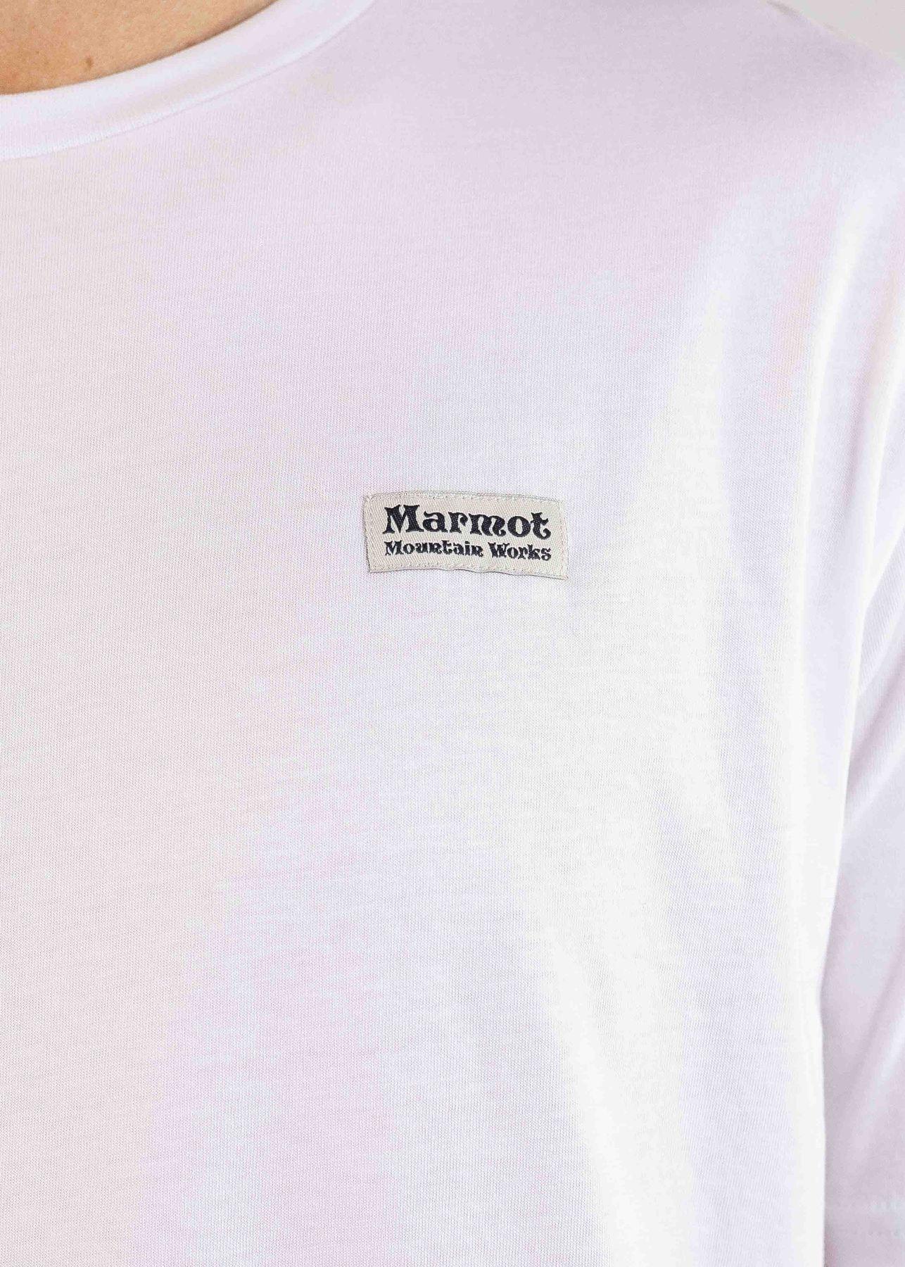 Polera Marmot Hombre Chest Vintage Label Tee Blanco-3