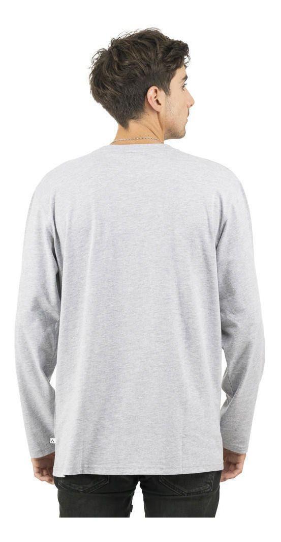 Polera Kivül Hombre Logo Manga Larga Reciclada Gris-2