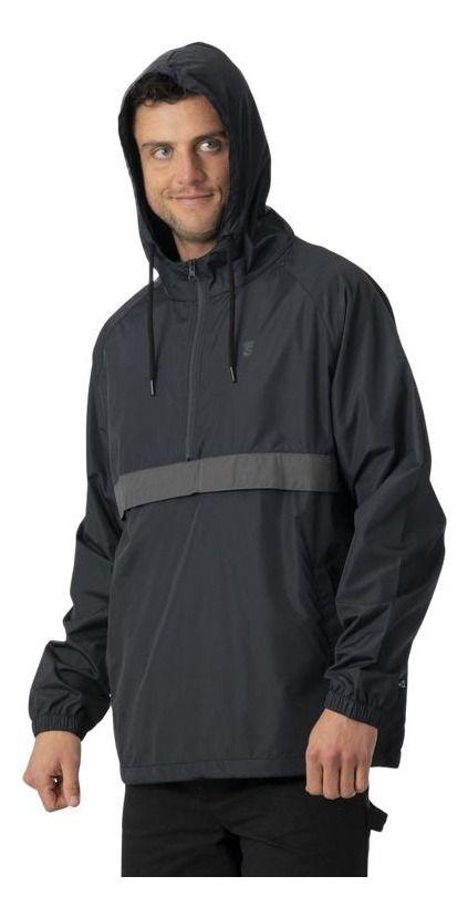 Chaqueta Stoked Hombre Cortavientos Costa Reciclada Negro-0