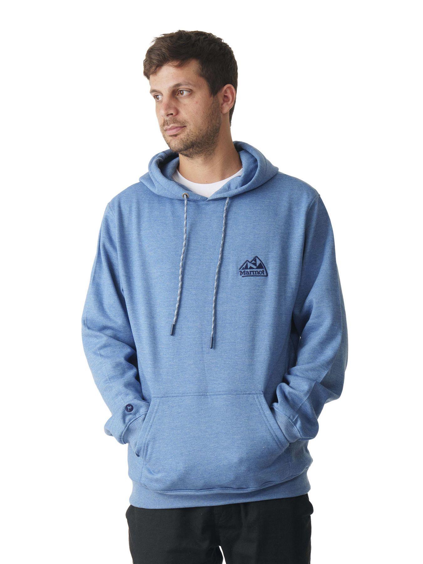 Polerón Marmot Hombre Chest Retro Logo Hoody Azul-0