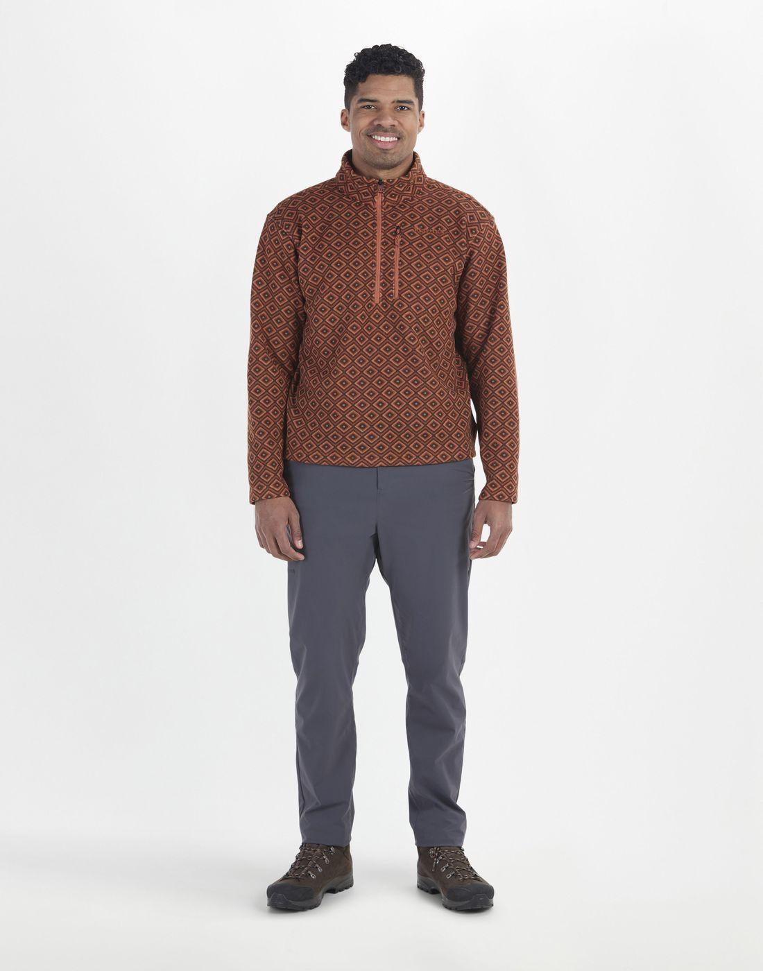Polar Marmot Hombre Heavyweight Drop Line Printed Half Zip Rojo-2