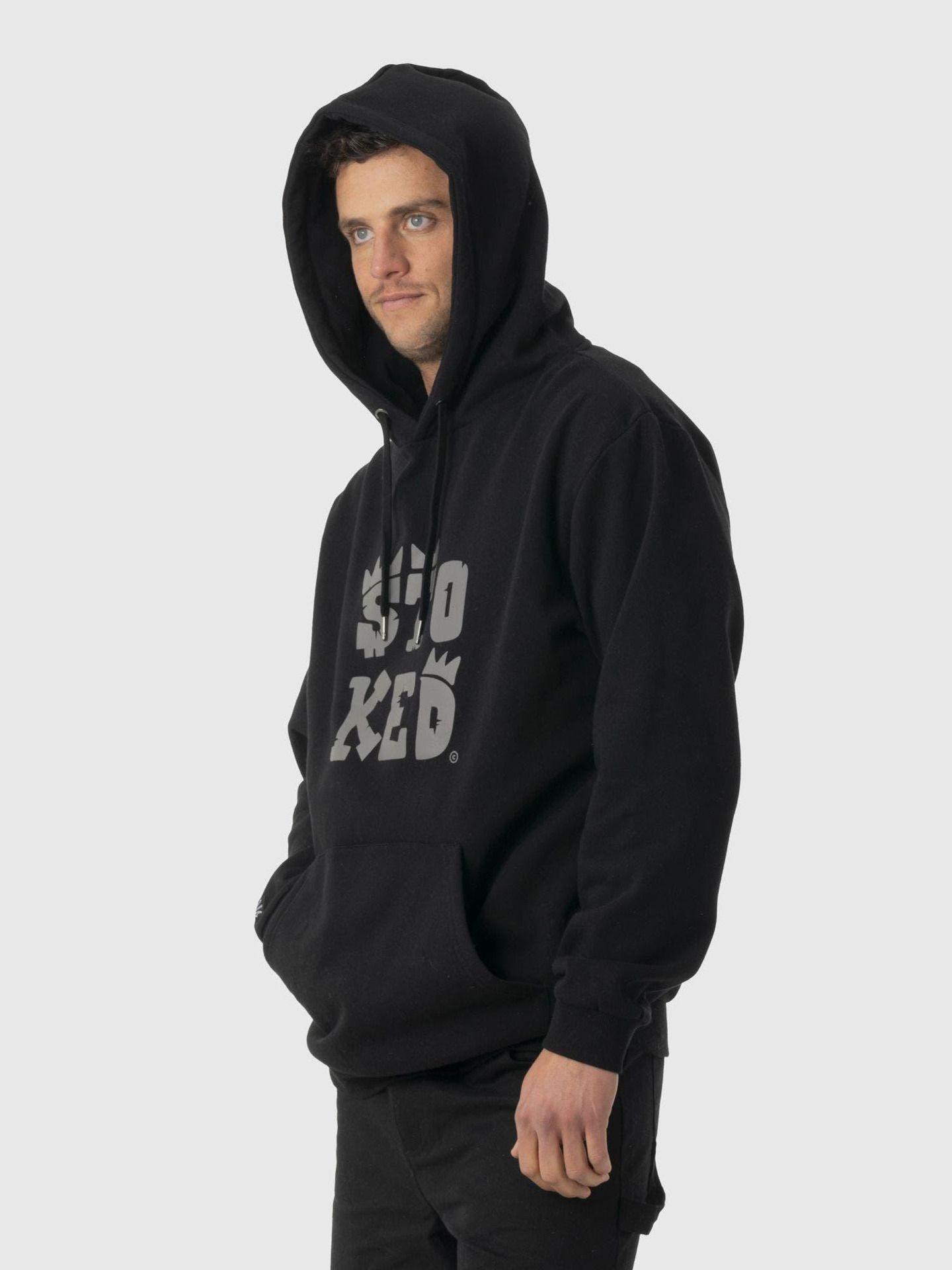 Polerón Stoked Hombre Logo Reciclado Negro-1