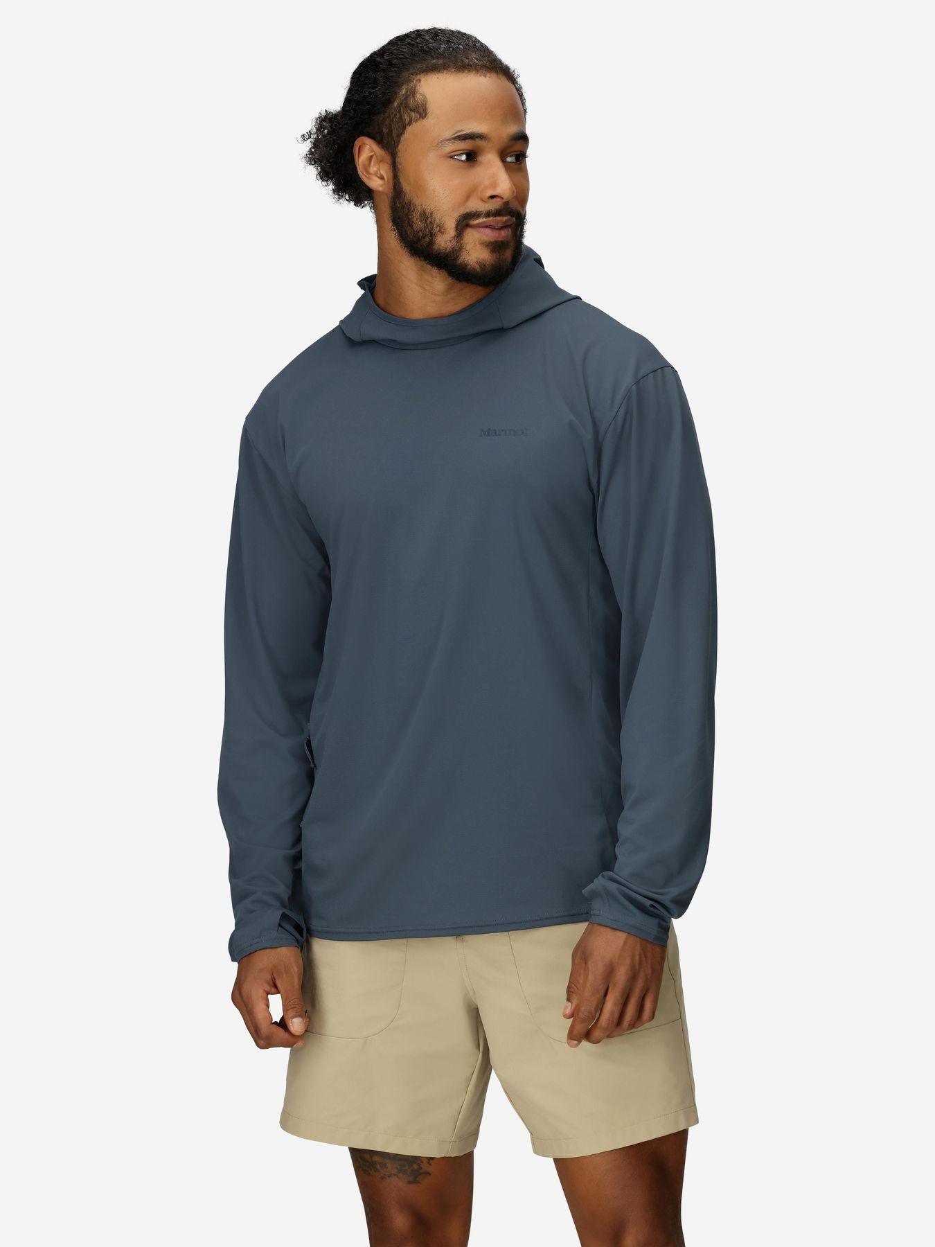 Polera Marmot Hombre Arex Upf50 Hoody Azul-0