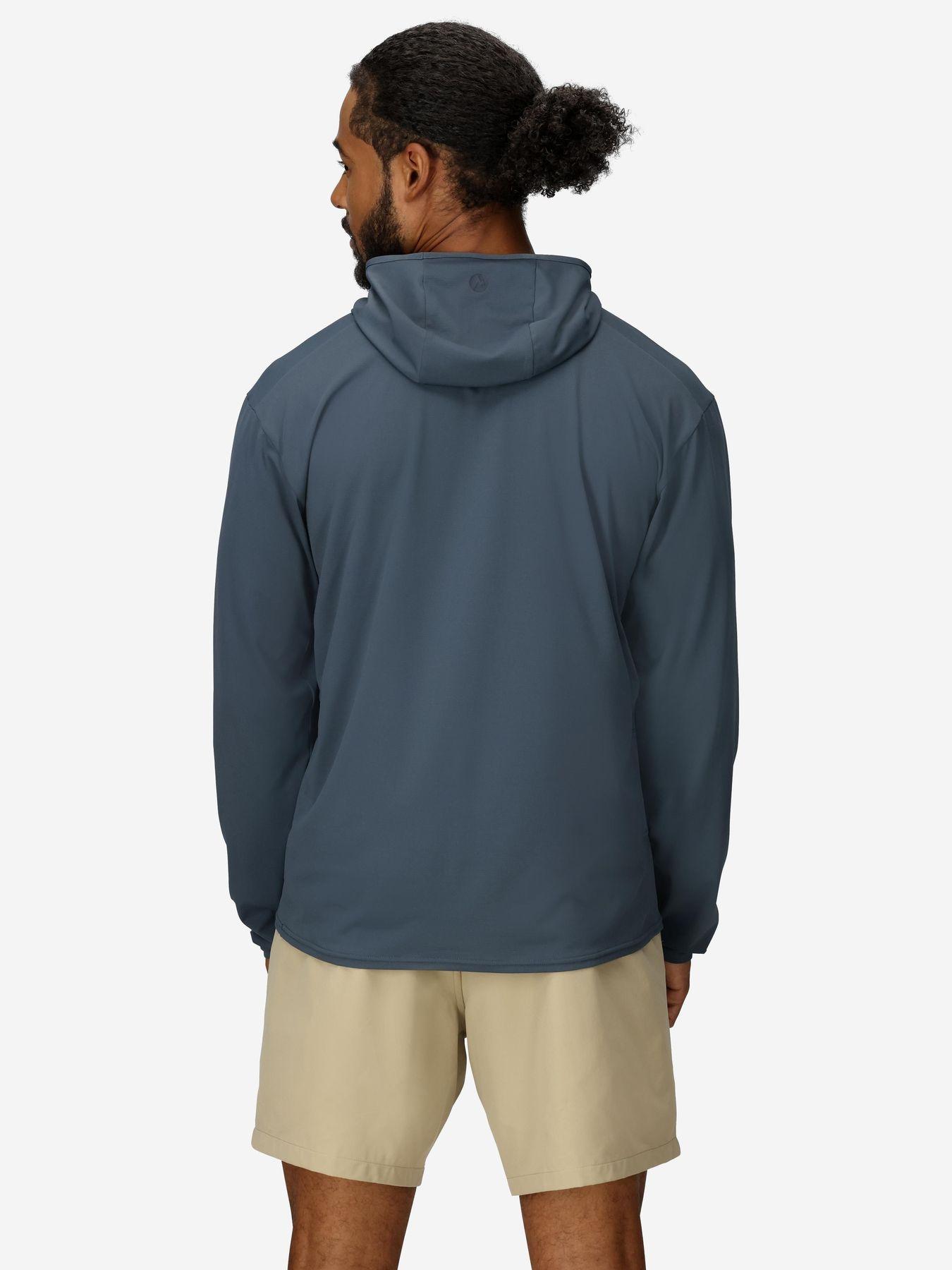 Polera Marmot Hombre Arex Upf50 Hoody Azul-1