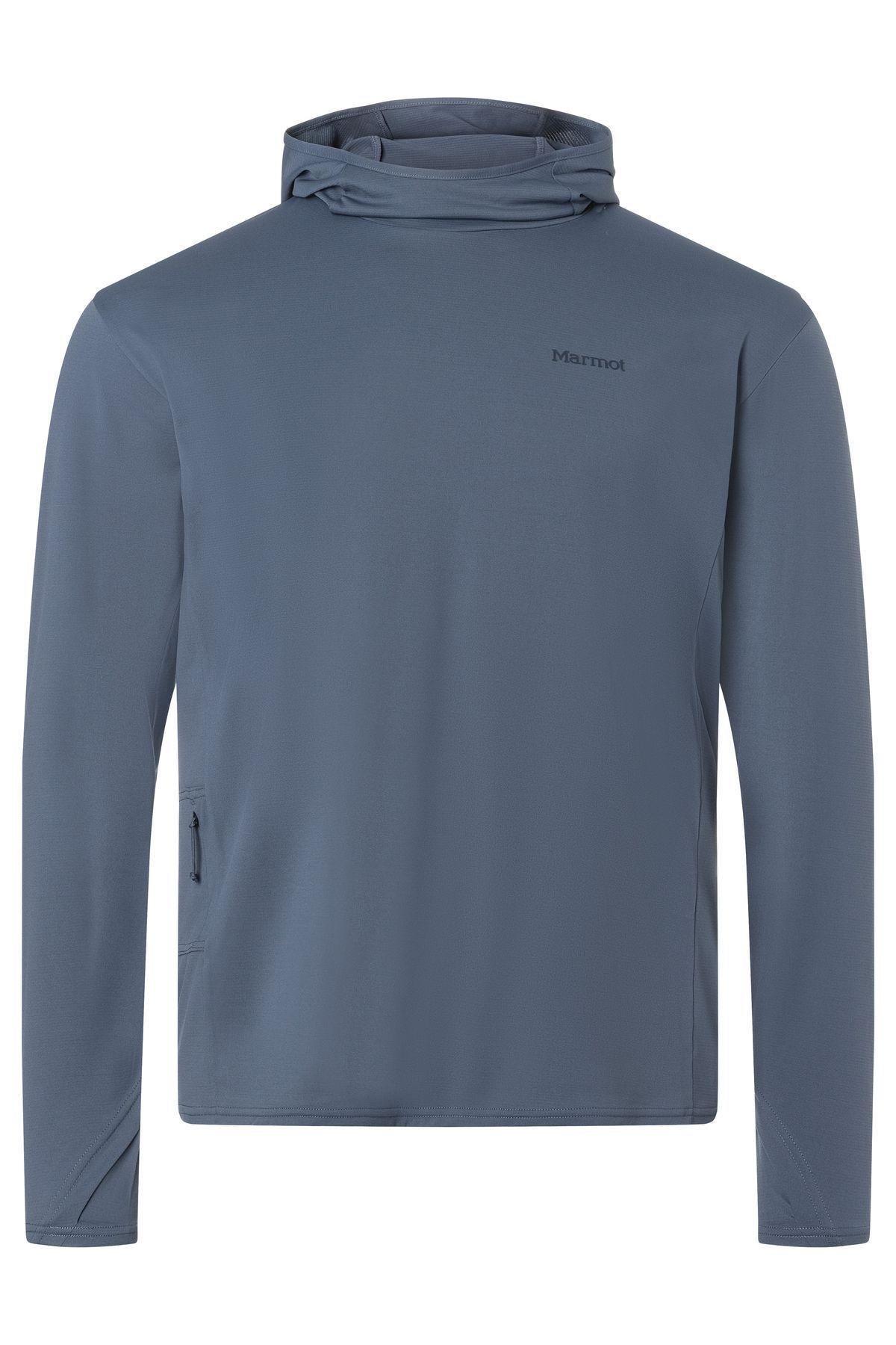 Polera Marmot Hombre Arex Upf50 Hoody Azul-4