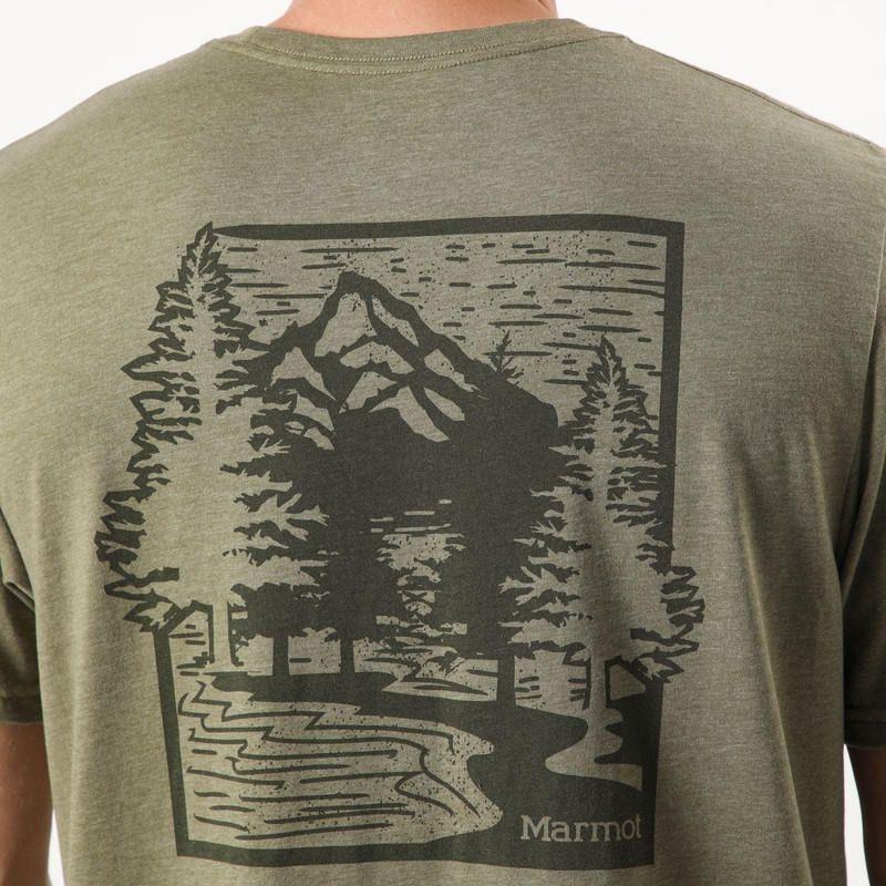 Polera Marmot Hombre Woodcut Tee Verde-3