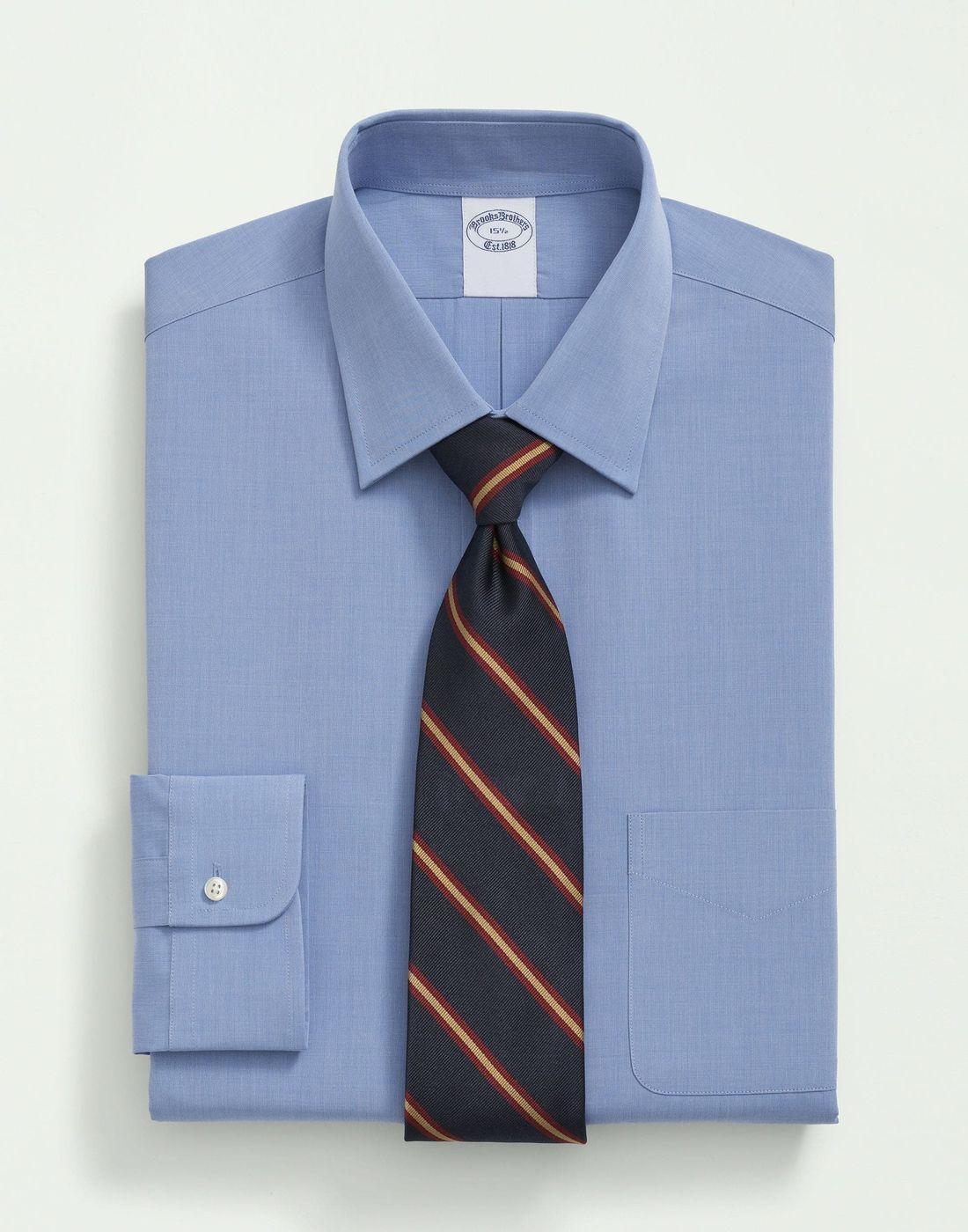 Camisa Brooks Brothers Hombre Ds Reg Fin Eoe Solid Ain Reg Azul-0