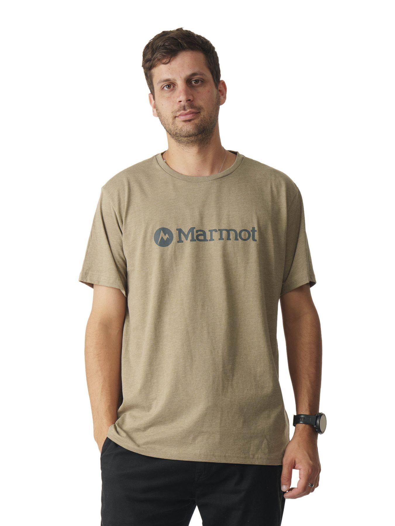 Polera Marmot Hombre Logo Tee Café-0