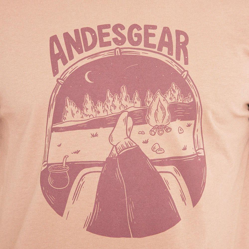 Polera Andesgear Hombre Print Mini Logo Durazno Naranjo-4