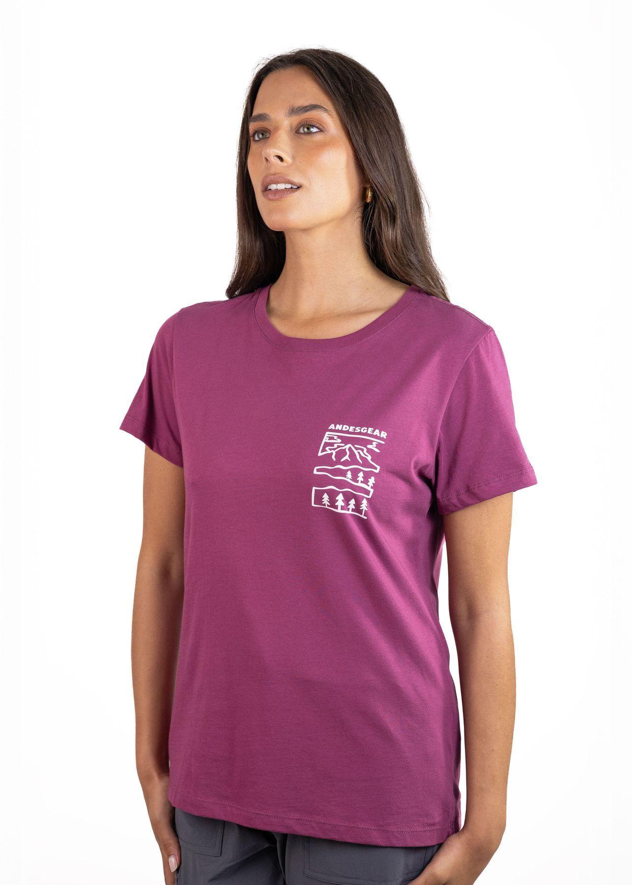 Polera Andesgear Mujer Paisaje Rojo-0