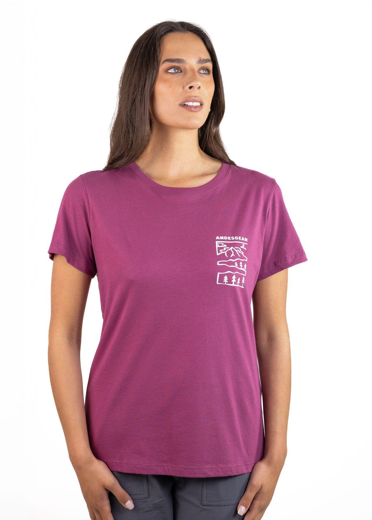 Polera Andesgear Mujer Paisaje Rojo-1