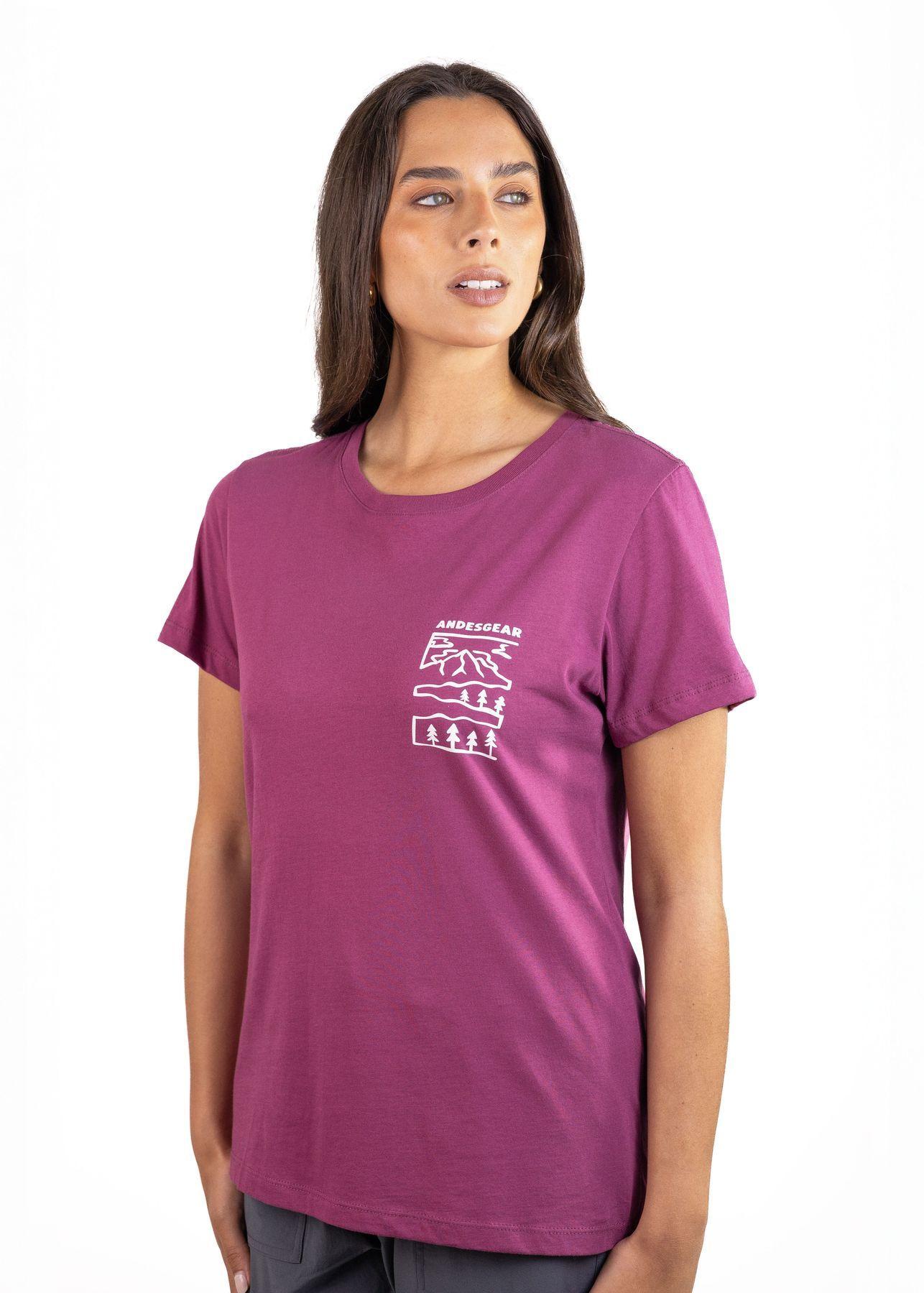 Polera Andesgear Mujer Paisaje Rojo-3