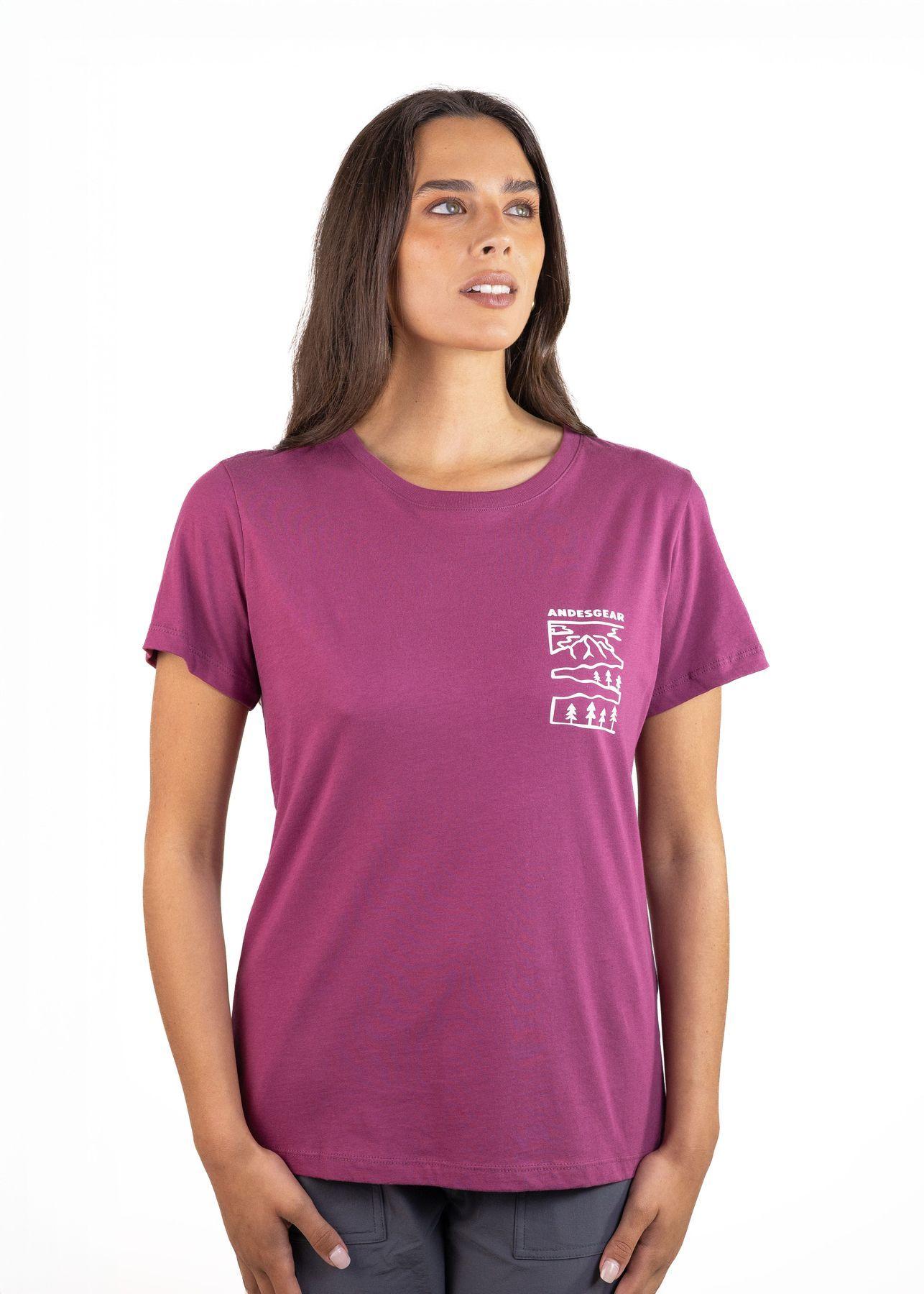 Polera Andesgear Mujer Paisaje Rojo-4