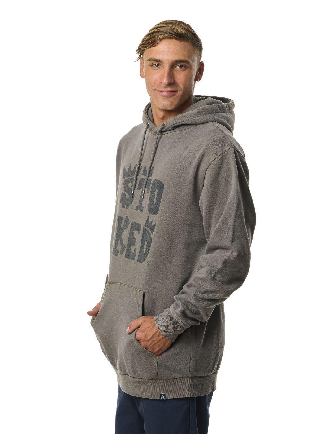 Polerón Stoked Hombre Logo Gris-2