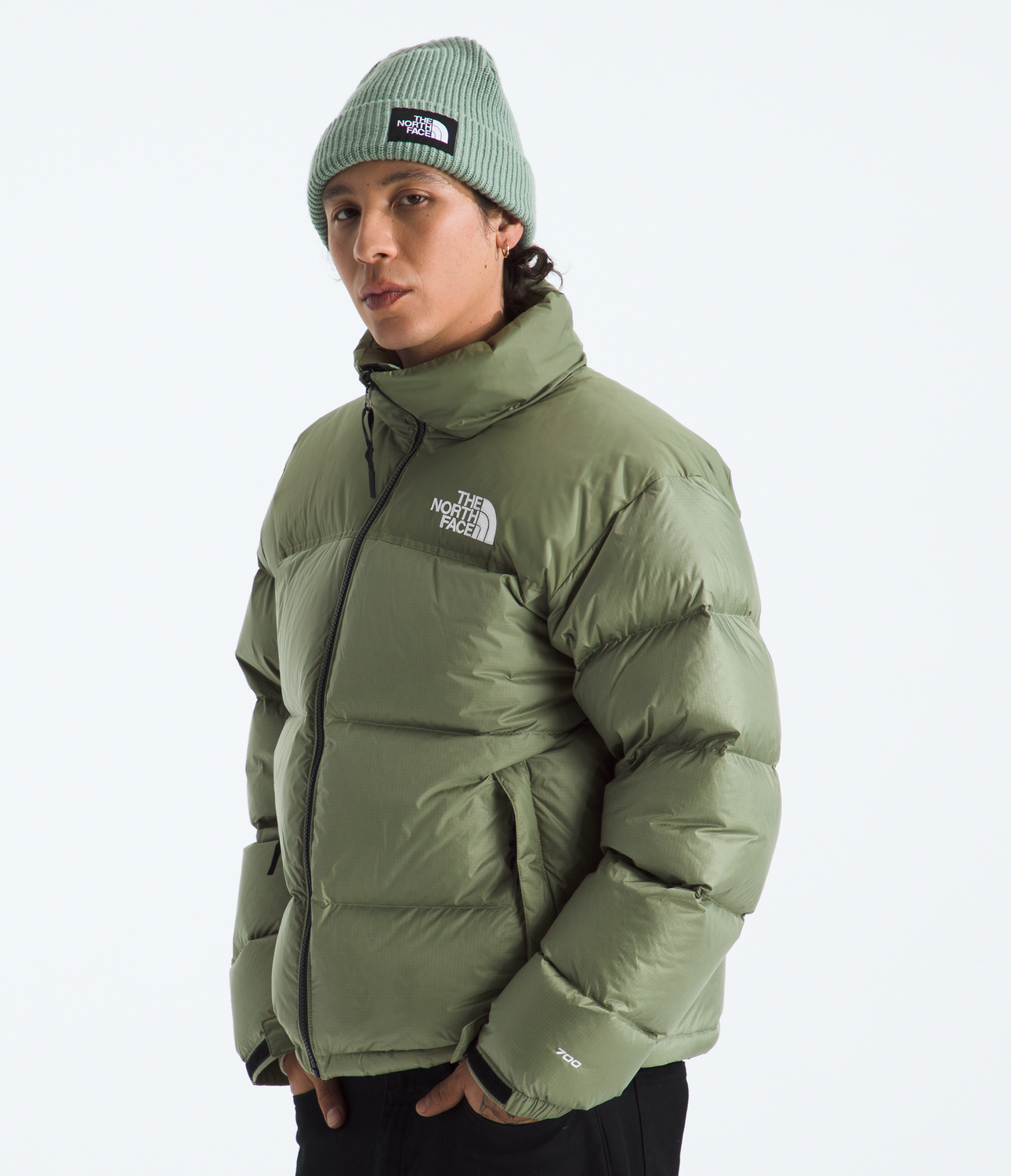 Chaqueta De Pluma 1996 Retro Nuptse Hombre Verde Claro-4