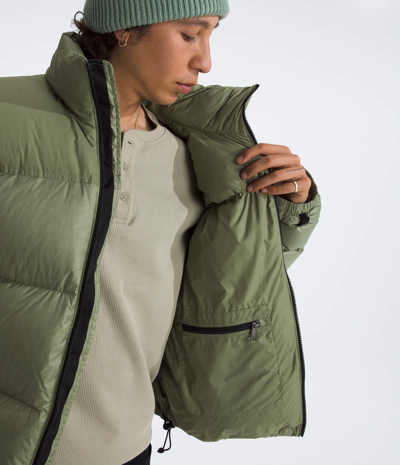 Chaqueta De Pluma 1996 Retro Nuptse Hombre Verde Claro-8