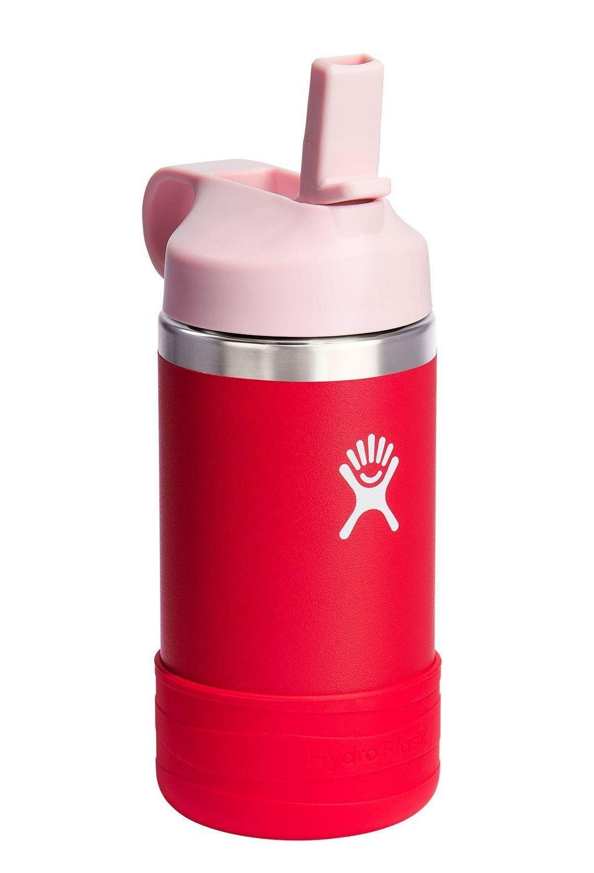 Botella Hf Niños Boca Ancha Bombilla Y Funda 354 Ml Rojo-3