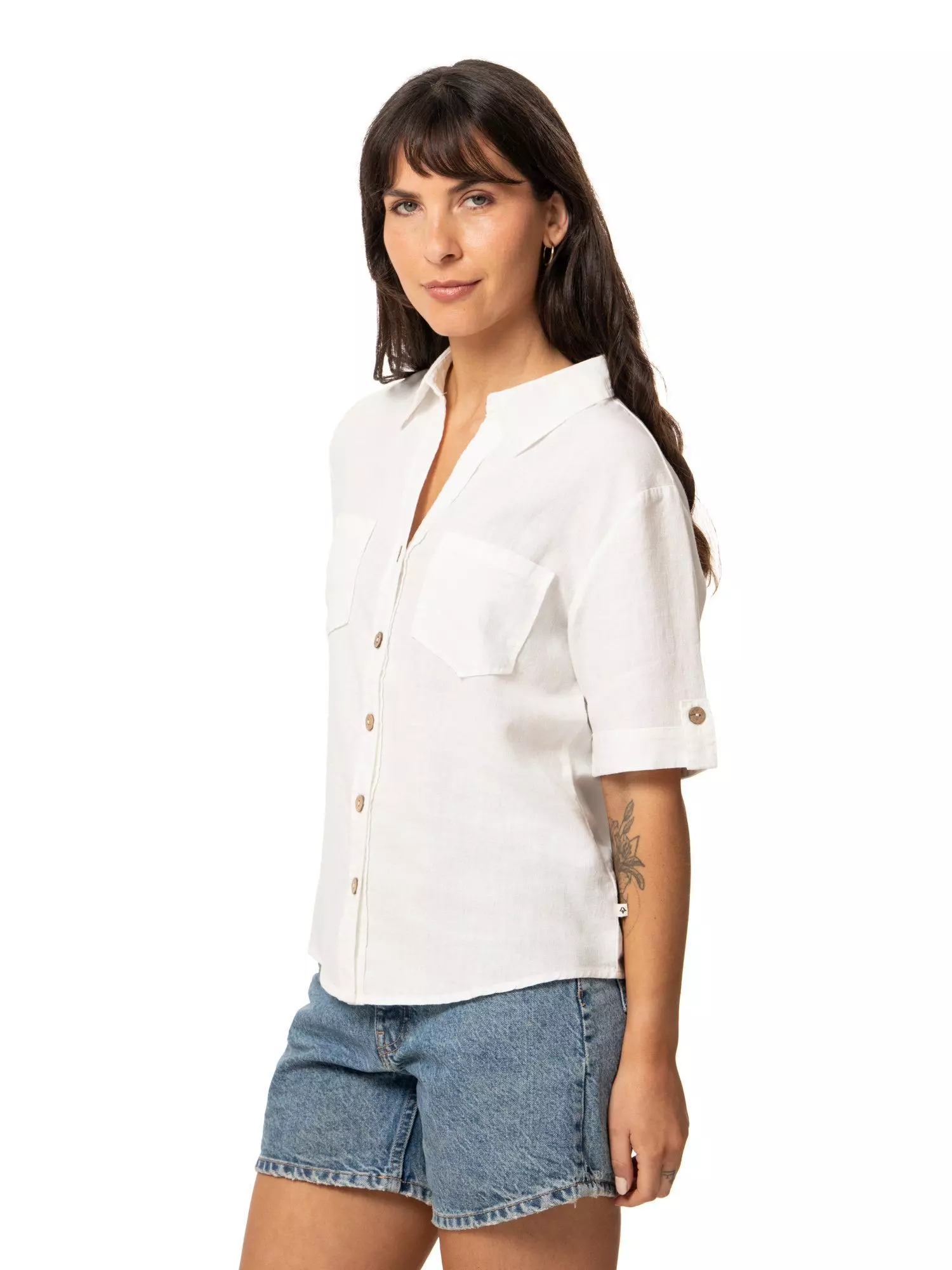 Blusa Kivül Mujer Arena Blanco-1