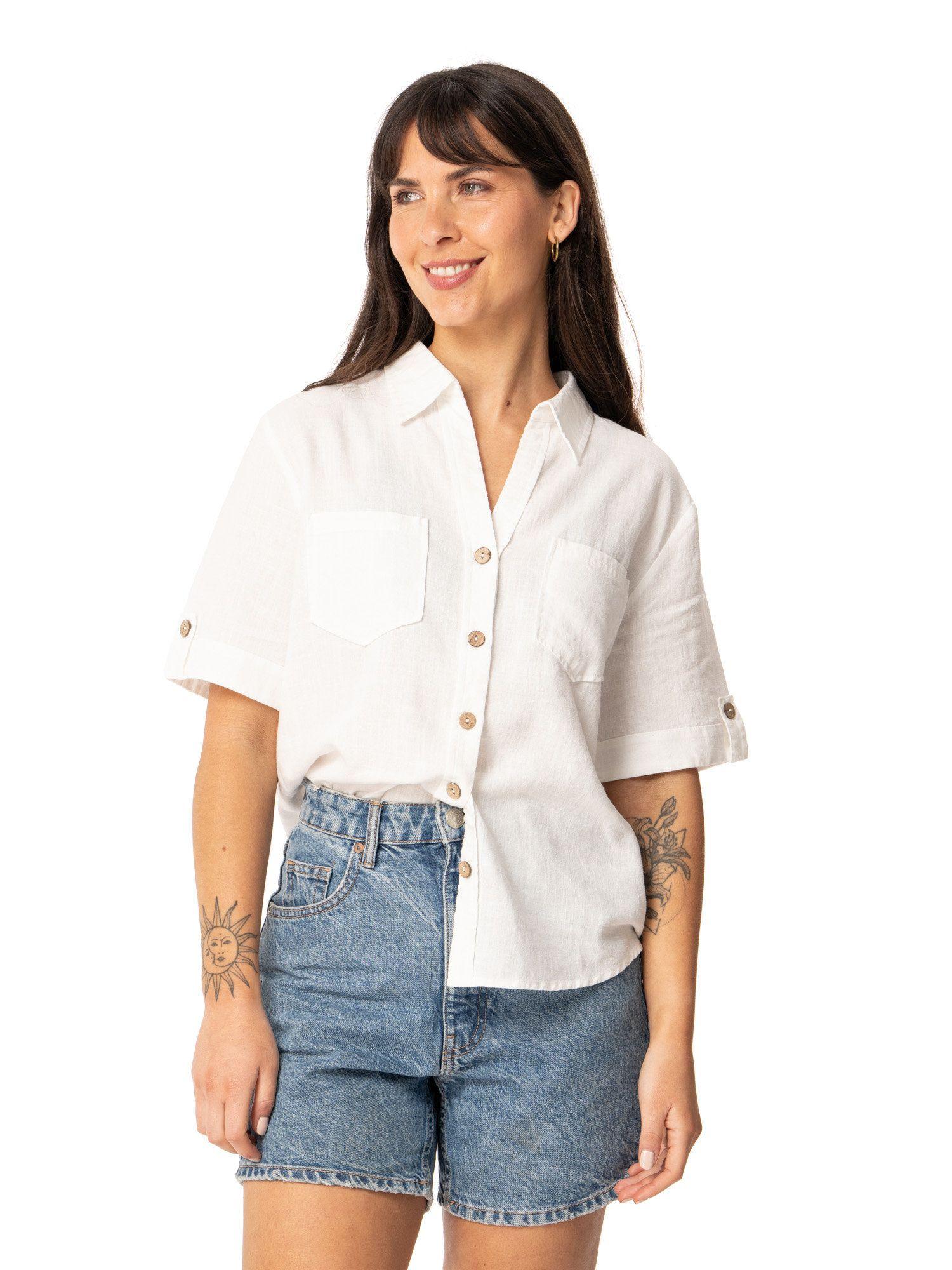 Blusa Kivül Mujer Arena Blanco-5