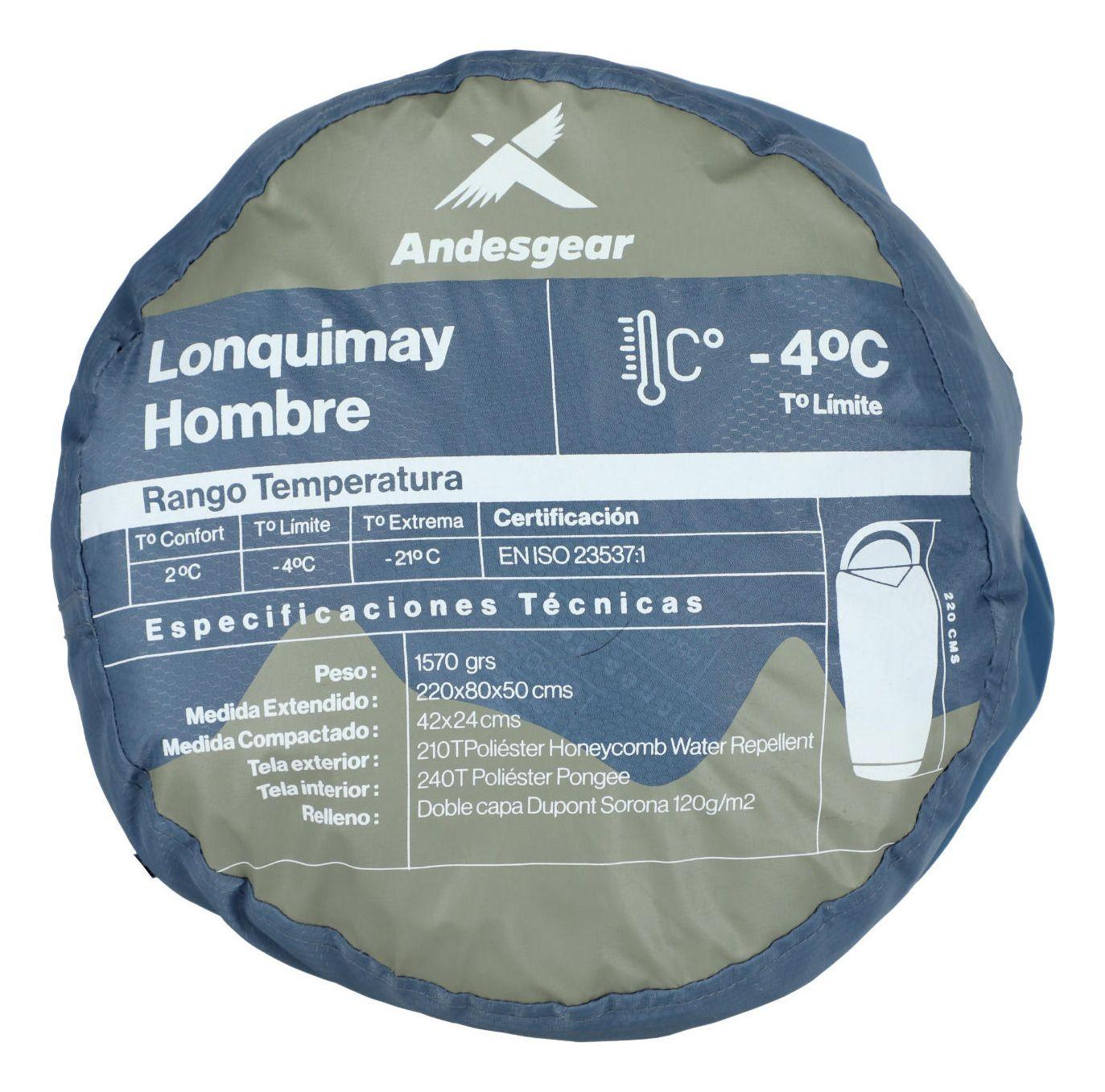 Saco Andesgear Unisex De Dormir Lonquimay -4°c Celeste-3