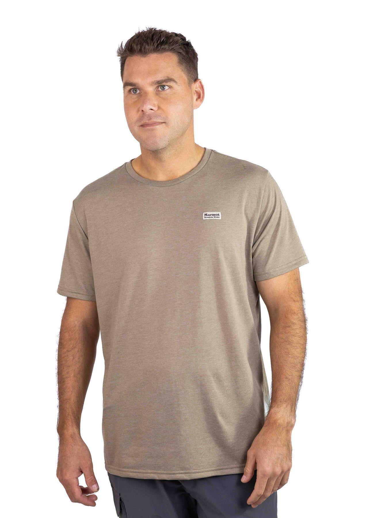 Polera Marmot Hombre Chest Vintage Label Tee Café-0