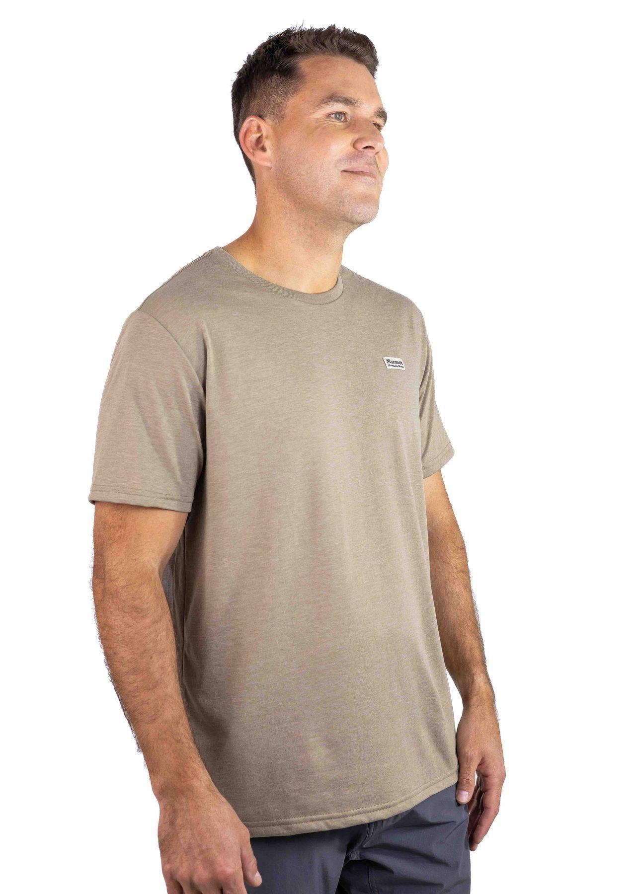 Polera Marmot Hombre Chest Vintage Label Tee Café-1