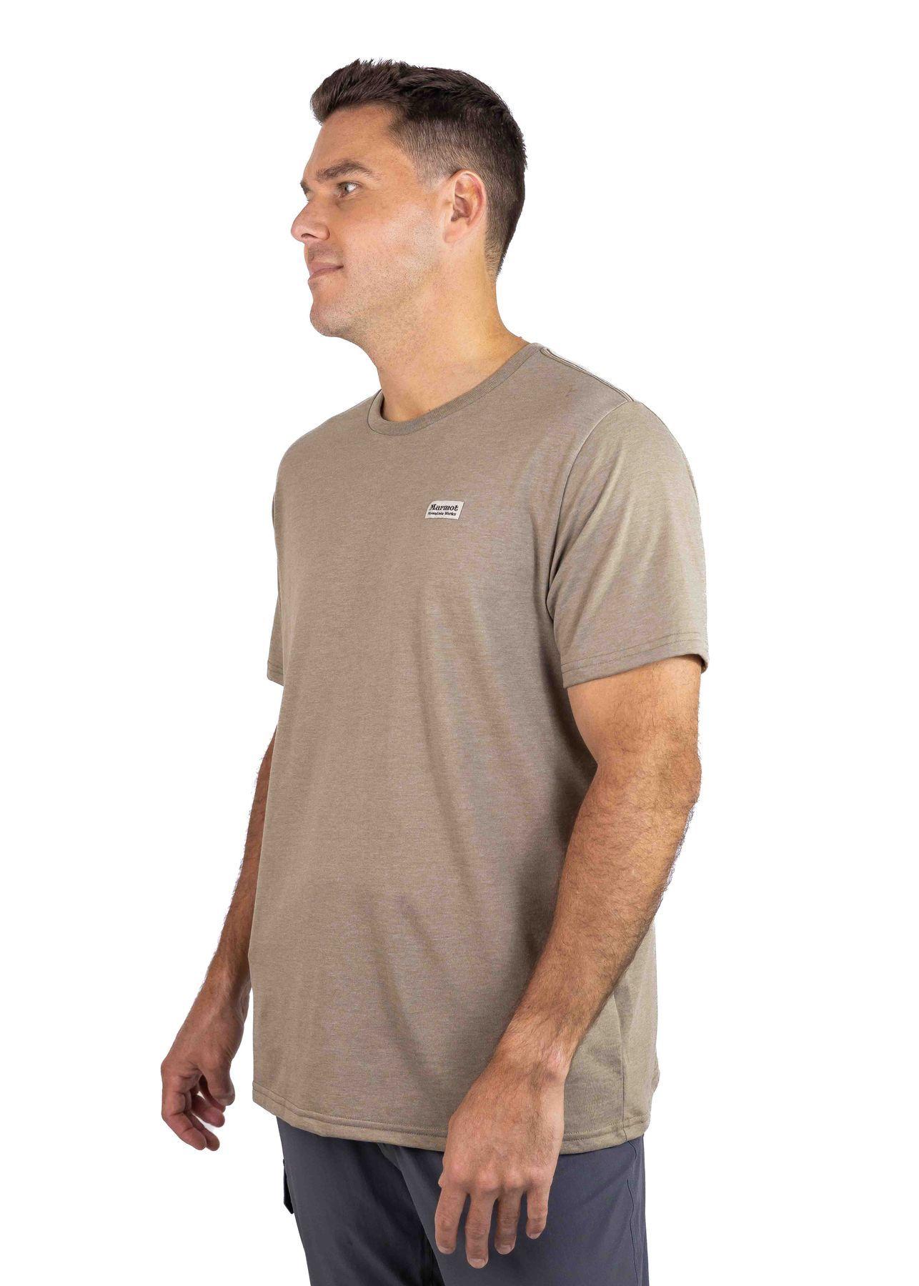 Polera Marmot Hombre Chest Vintage Label Tee Café-4