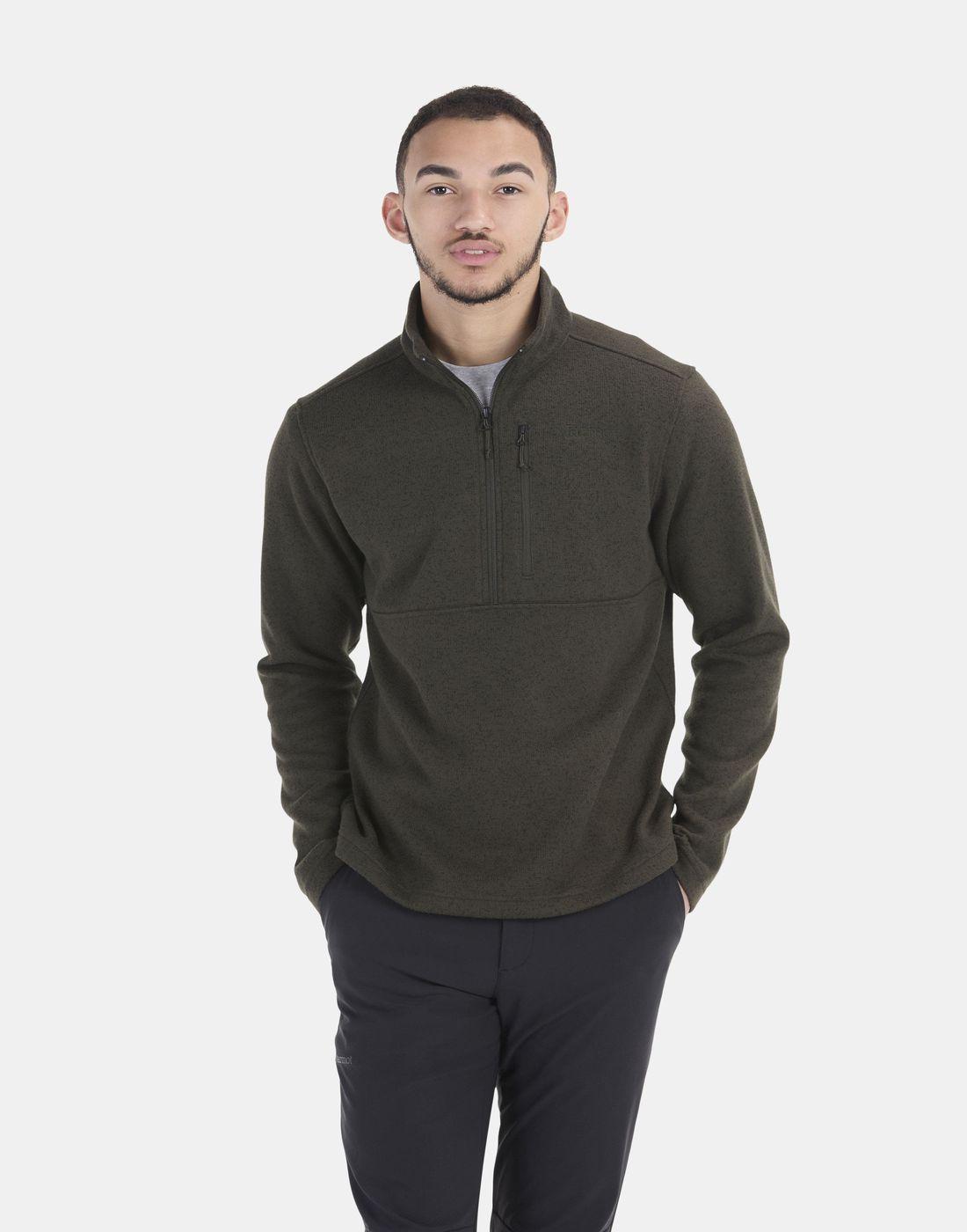 Polar Marmot Hombre Drop Line Half Zip Verde-0