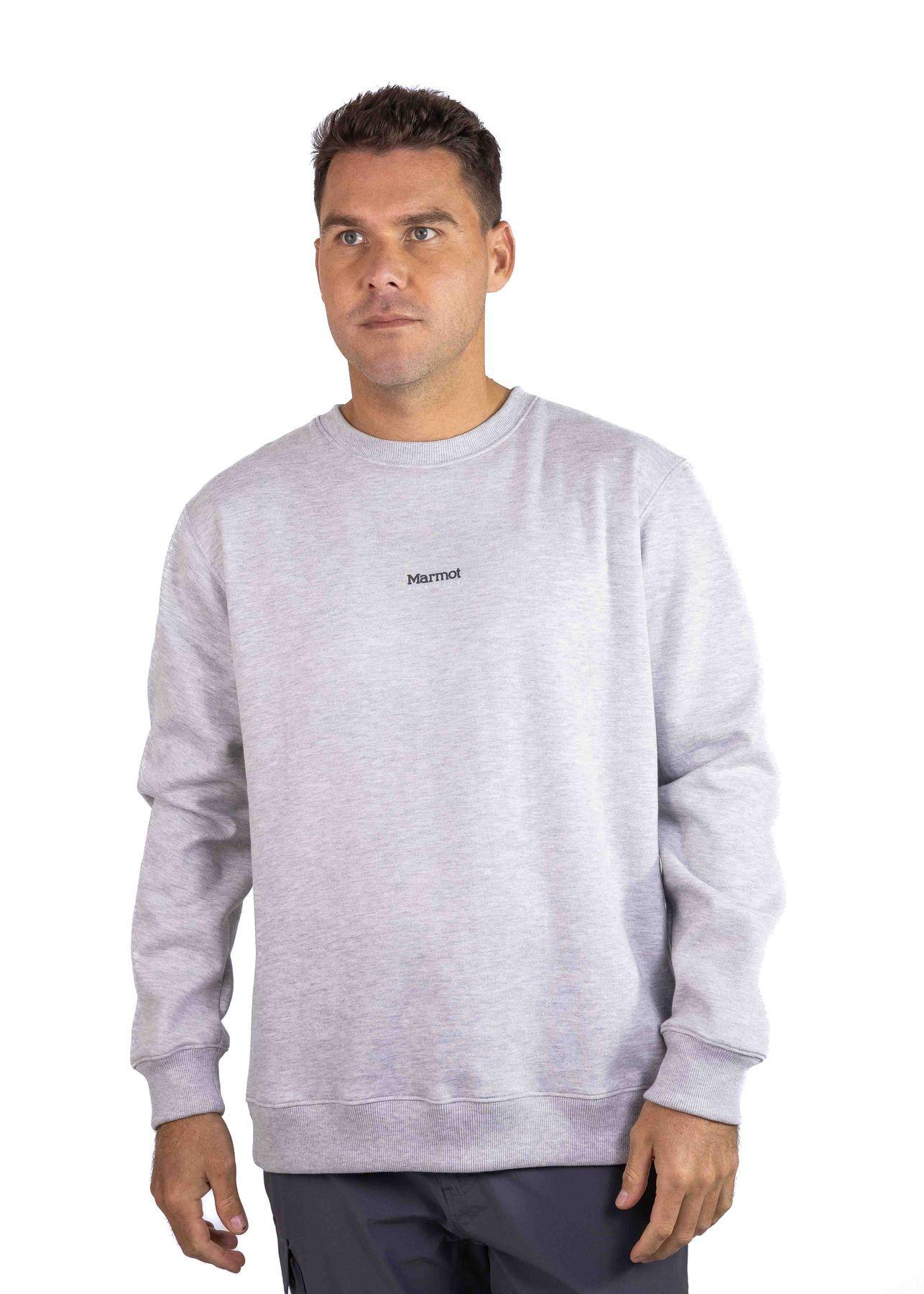 Polerón Marmot Hombre Mini Logo Crew Gris-0