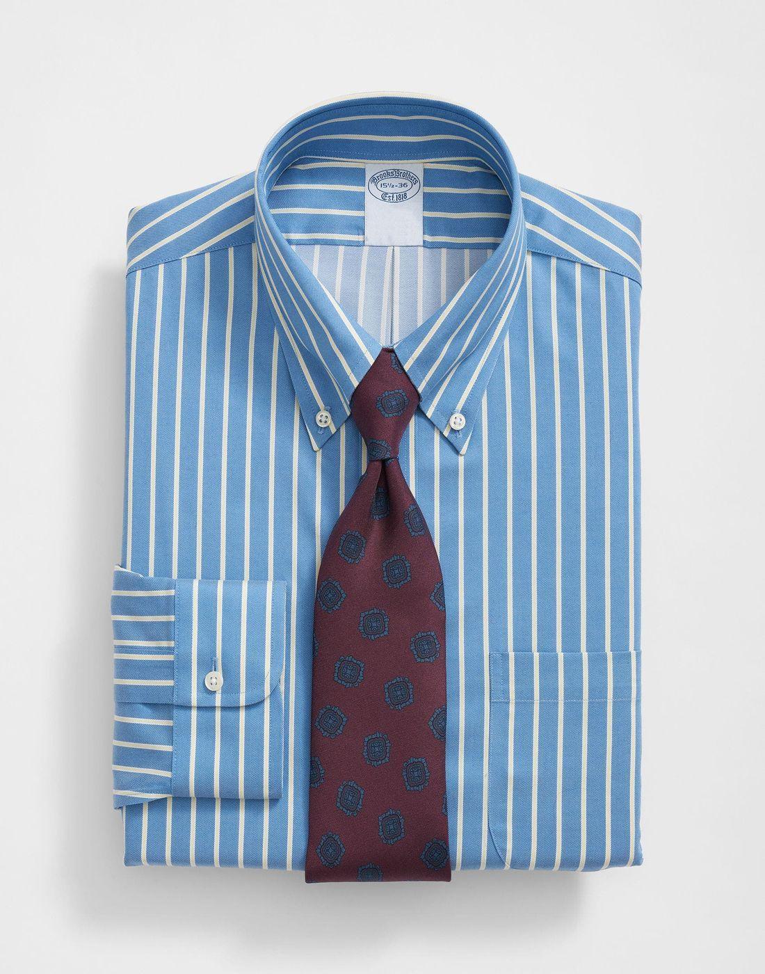 Camisa Brooks Brothers Hombre Ds Ni Stwl Pbd Reg - Dec Azul-0