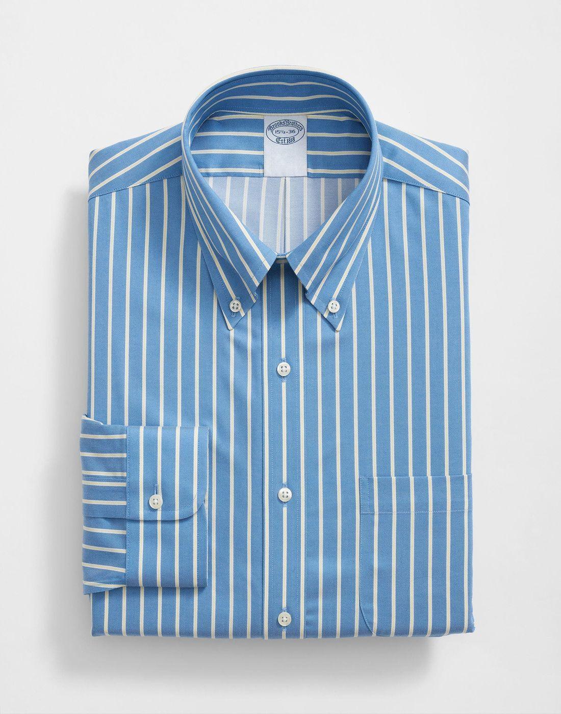 Camisa Brooks Brothers Hombre Ds Ni Stwl Pbd Reg - Dec Azul-2