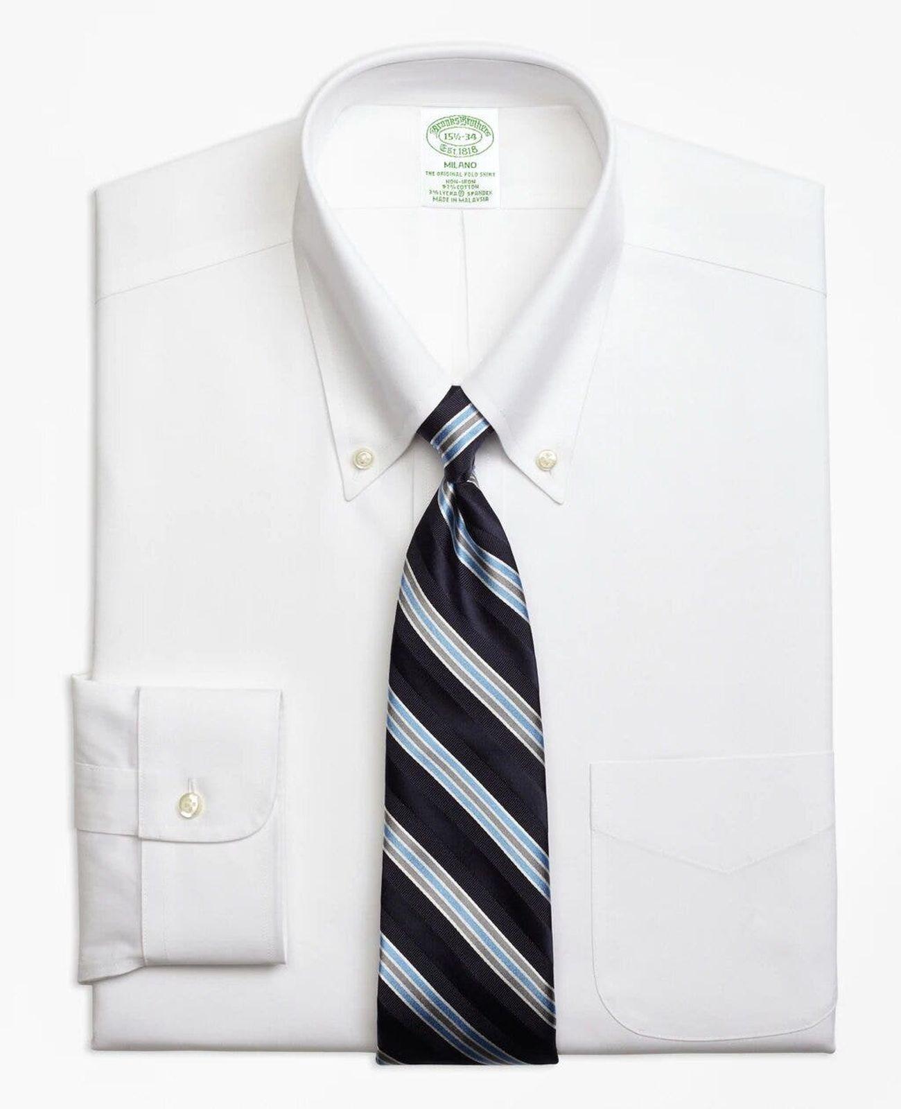 Camisa Stretch Slim-Fit Non-Iron Pinpoint Collar Blanco-0