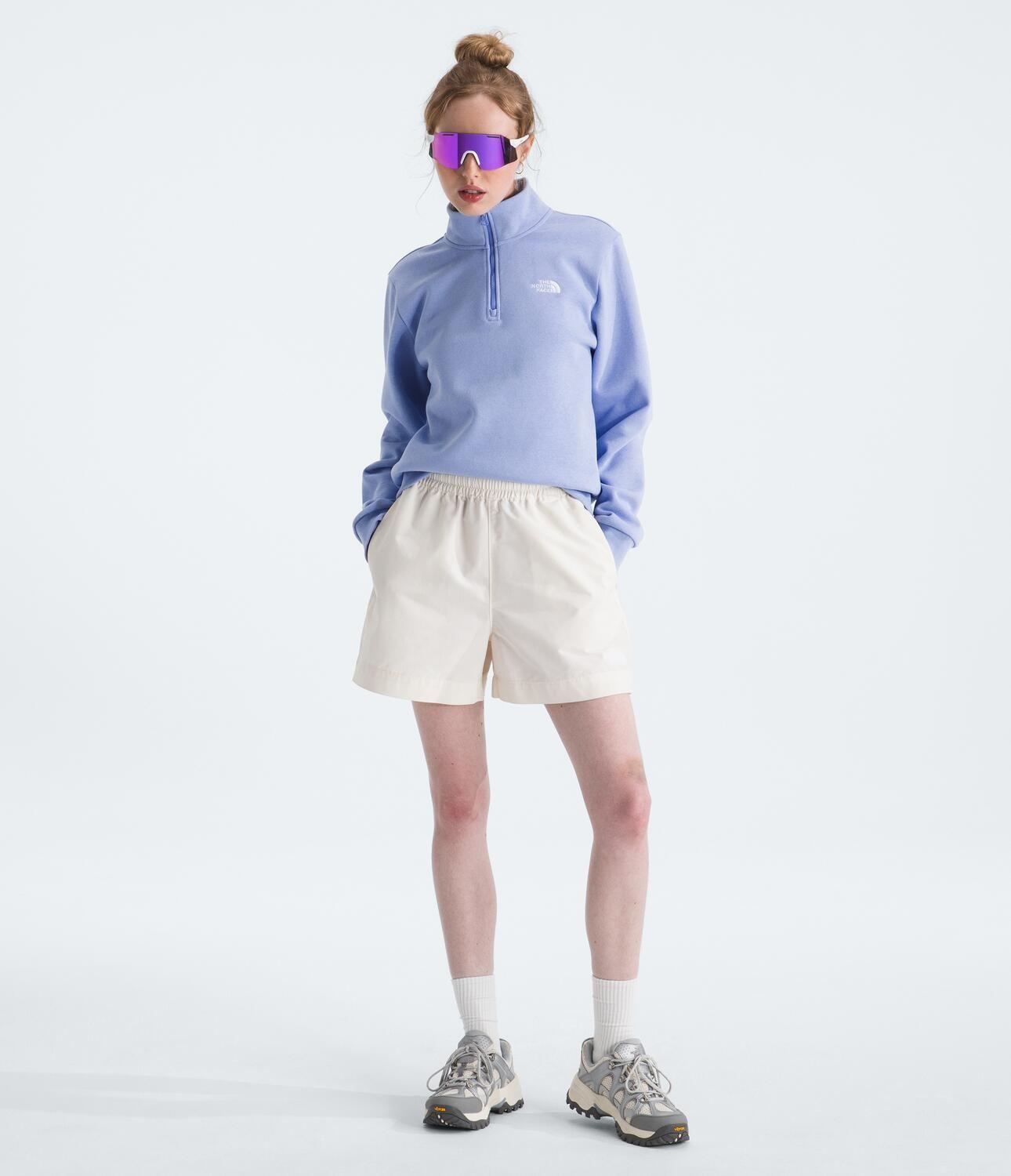 Poleron Evo Simple Dome 1/4 Zip Mujer Celeste-1