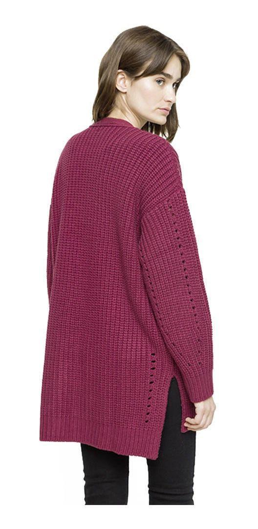 Chaleco Kivül Mujer Linka Oversized Cardigan Rosado Rojo-1
