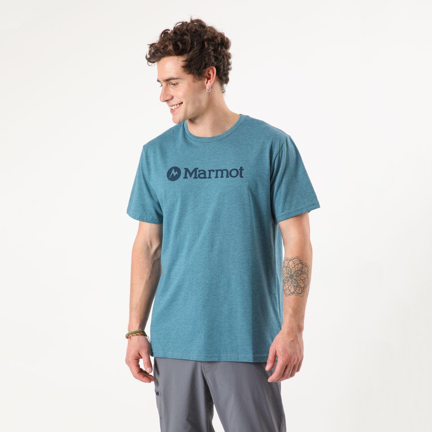 Polera Hombre Marmot Logo Tee Azul-0
