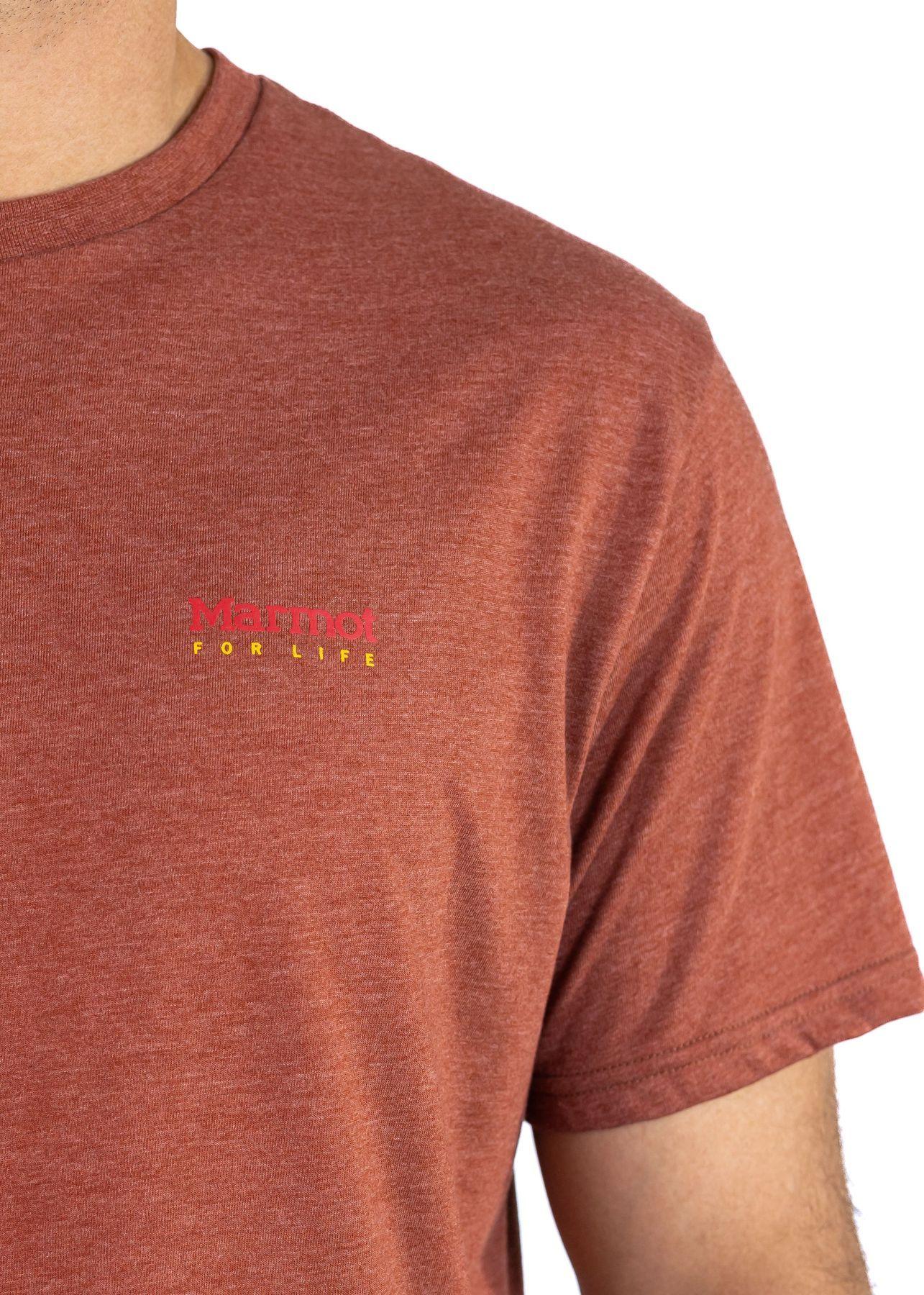 Polera Marmot Hombre For Life Chest Logo Tee Naranjo-3