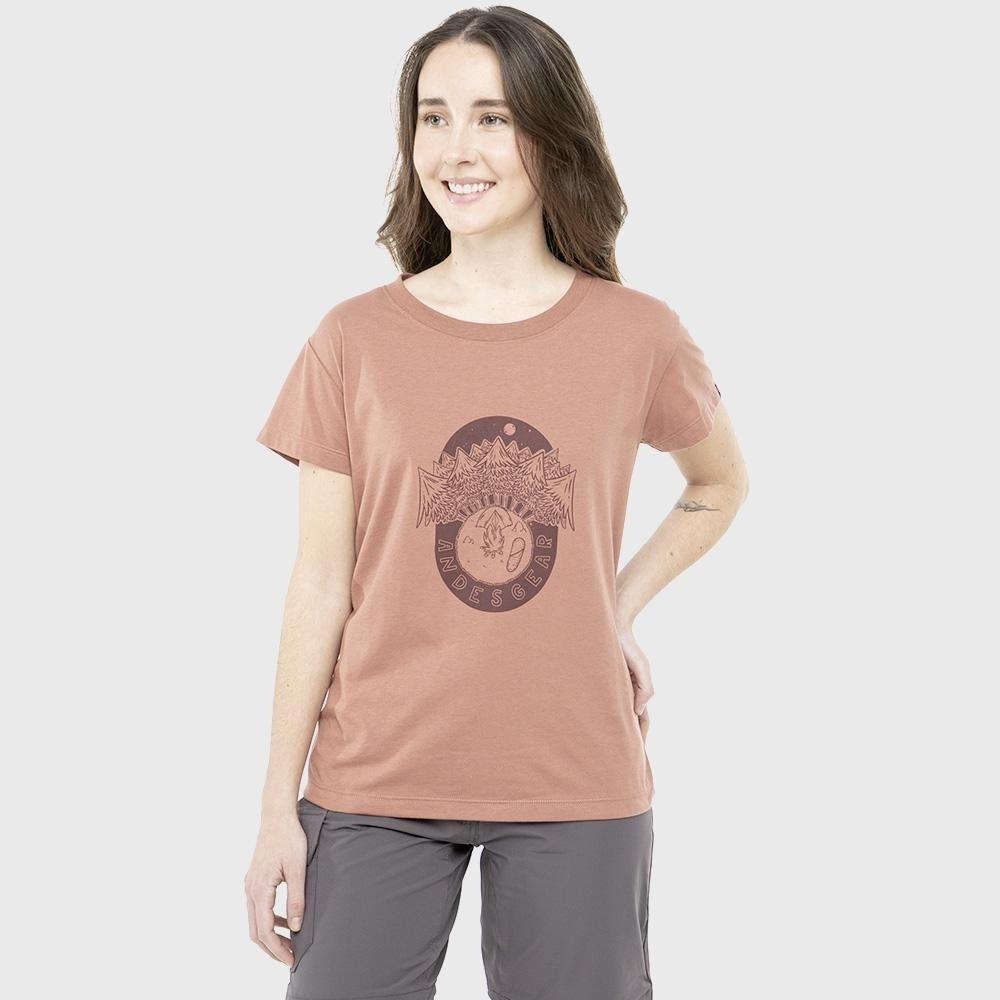 Polera Andesgear Mujer Mini Logo Durazno Naranjo-0