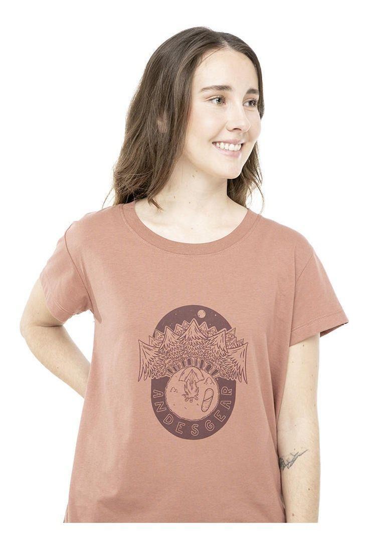 Polera Andesgear Mujer Mini Logo Durazno Naranjo-3