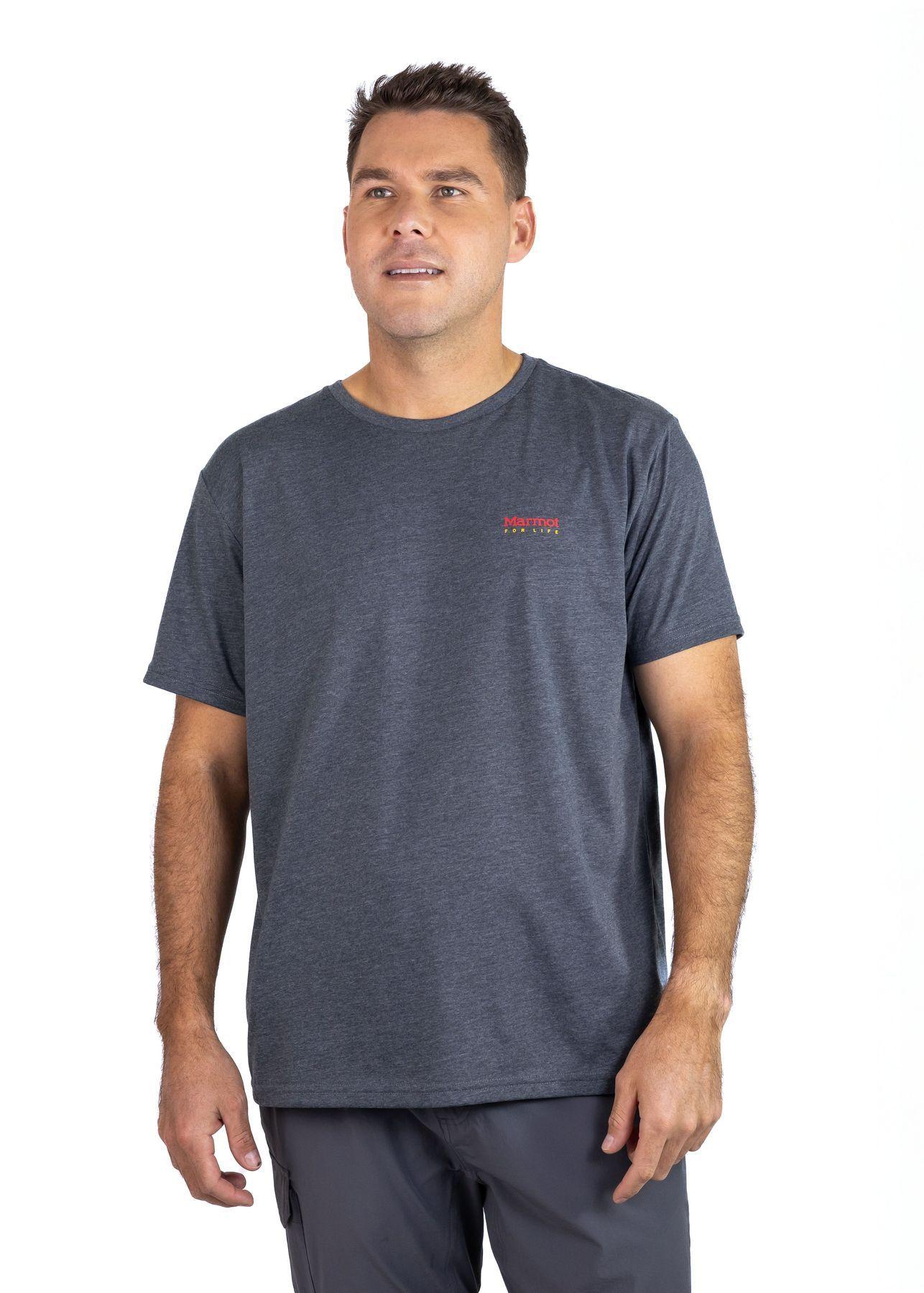 Polera Marmot Hombre For Life Chest Logo Tee Gris-0