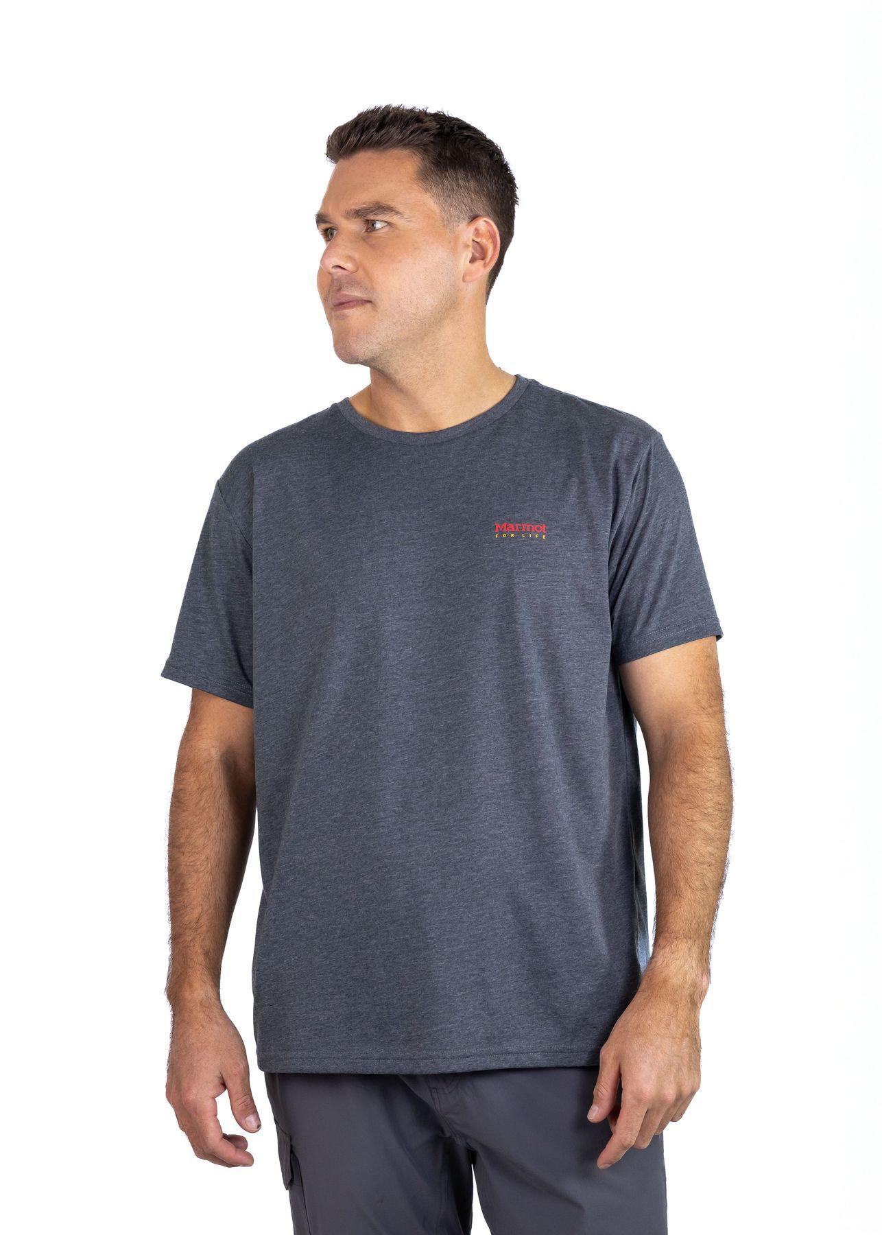 Polera Marmot Hombre For Life Chest Logo Tee Gris-1