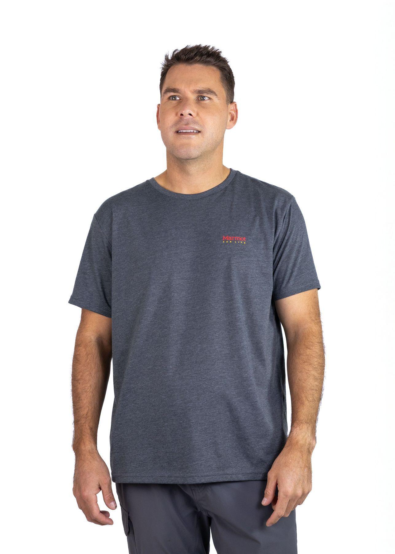 Polera Marmot Hombre For Life Chest Logo Tee Gris-4