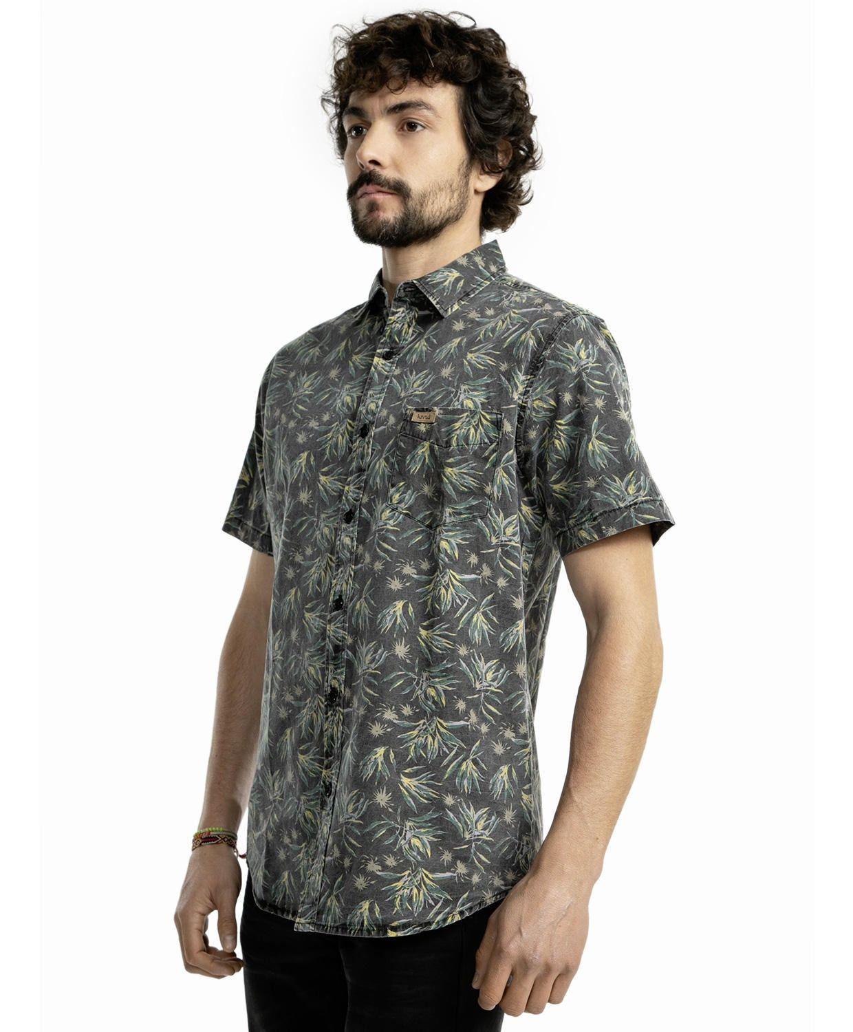 Camisa Kivül Hombre Bluk Lavada KV001 Gris-1