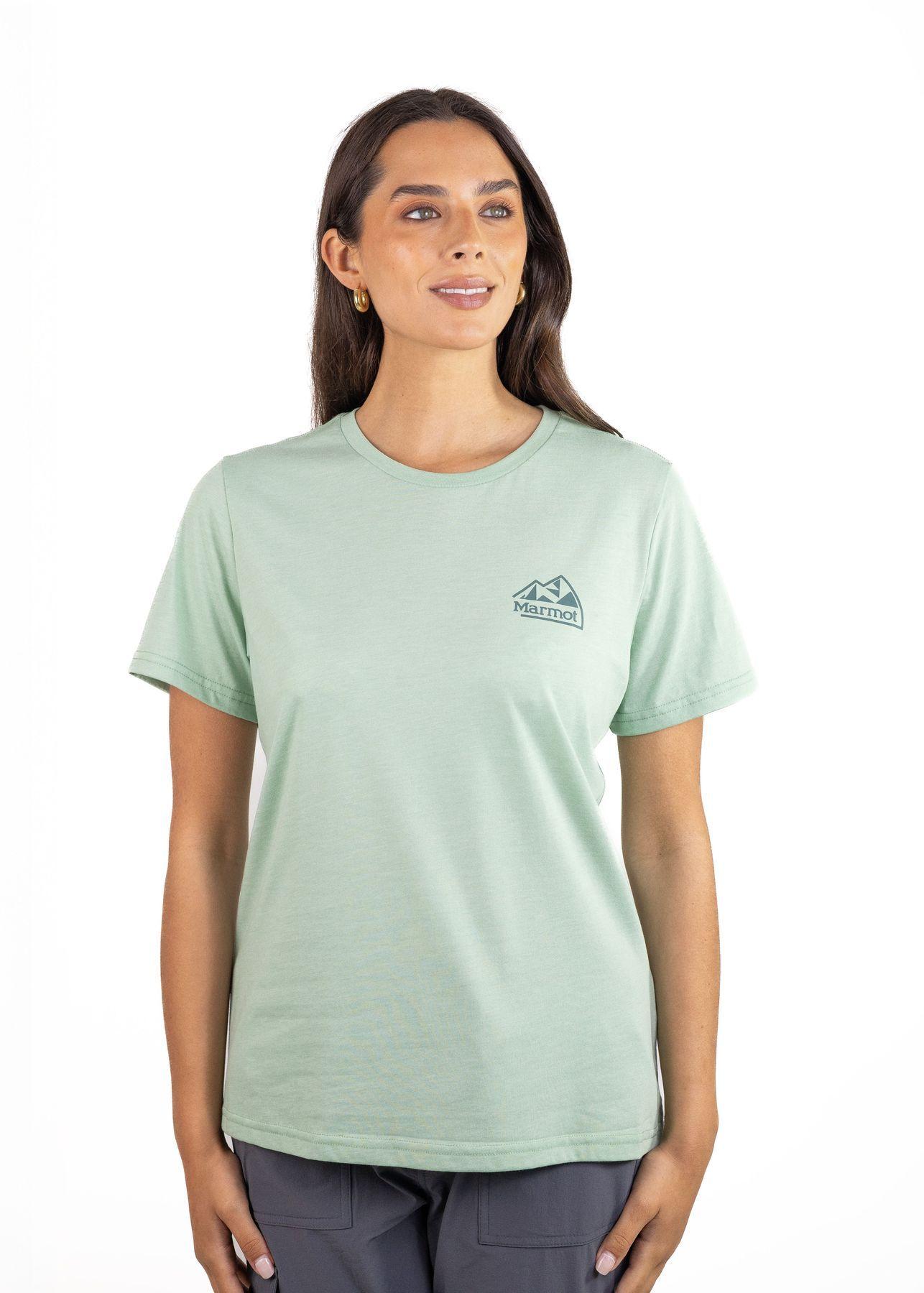 Polera Marmot Mujer Retro Logo Tee Verde-0