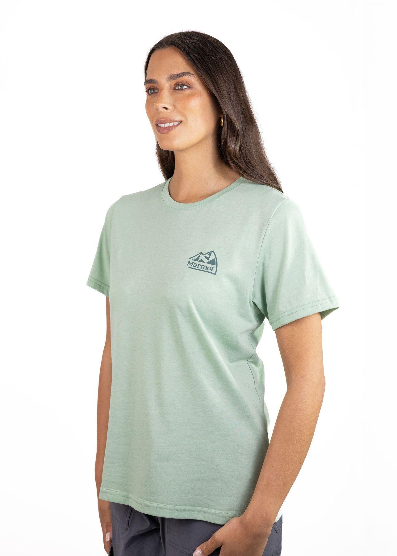 Polera Marmot Mujer Retro Logo Tee Verde-1