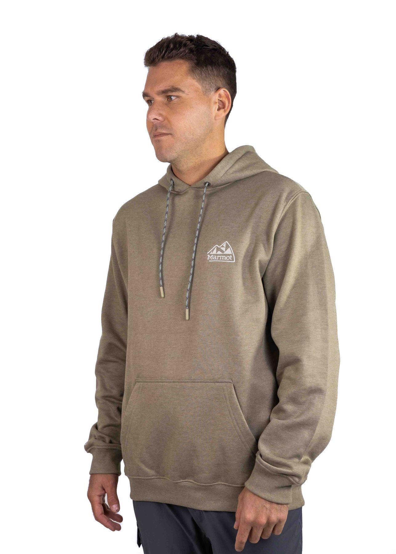 Polerón Marmot Hombre Chest Retro Logo Hoody Café-1