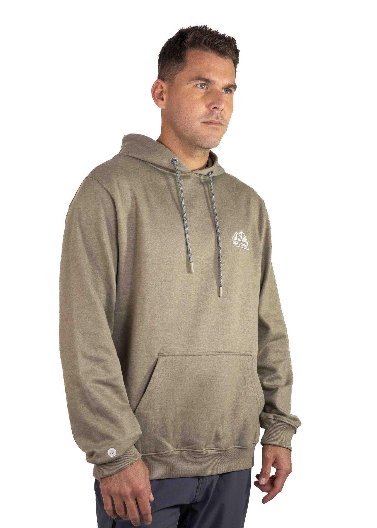 Polerón Marmot Hombre Chest Retro Logo Hoody Café-2